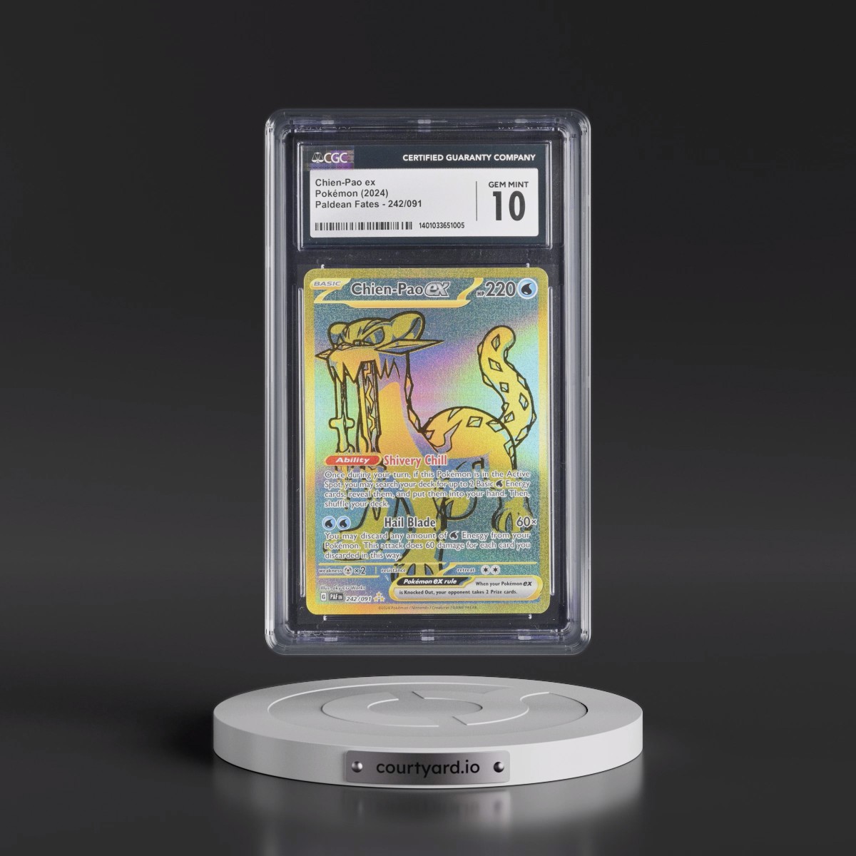 2024 Paldean Fates - PAF EN #242/091 Chien-Pao ex - Hyper Rare Holo (CGC 10 GEM MINT)