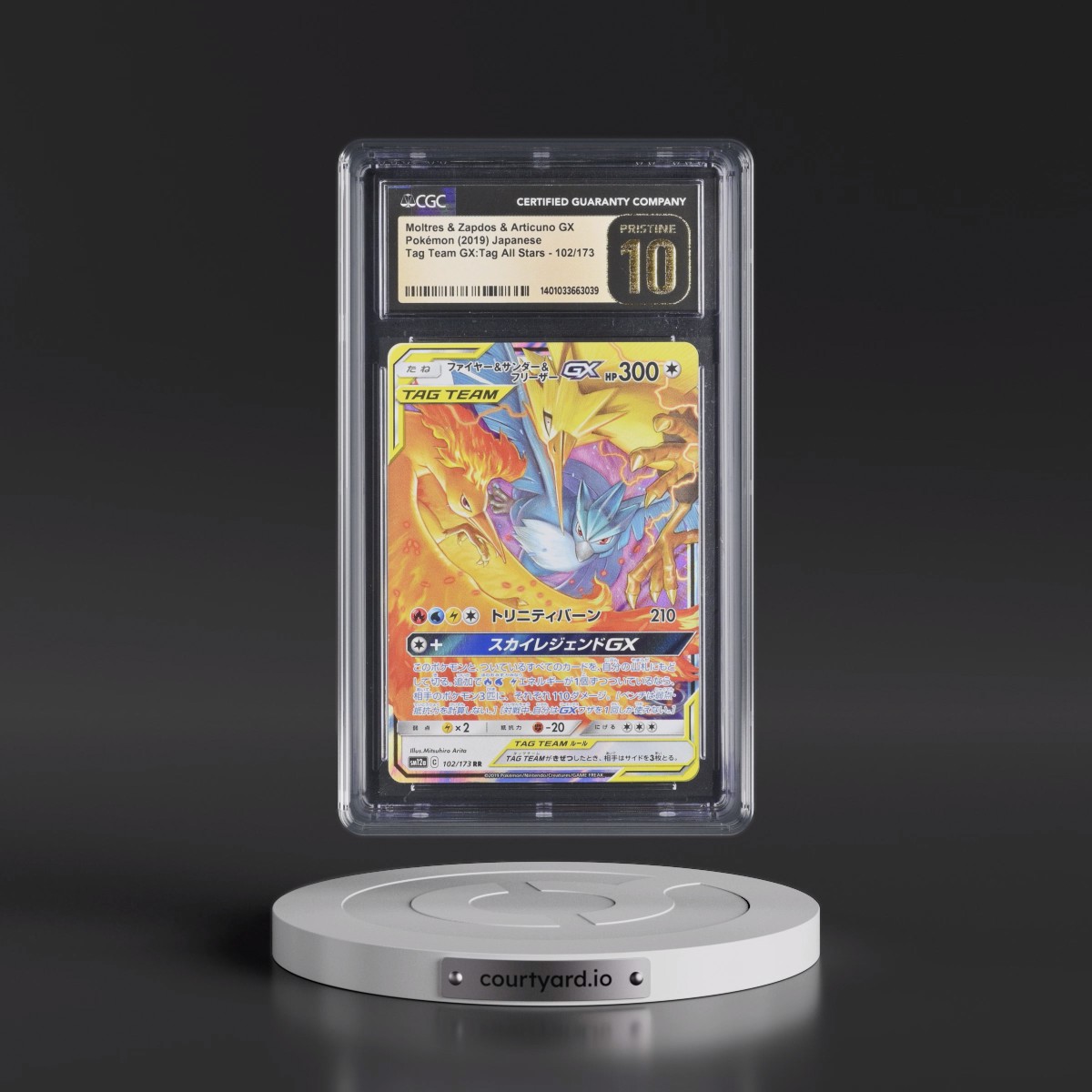 2019 Tag Team GX: Tag All Stars #102/173 Moltres &amp; Zapdos &amp; Articuno GX - Holo (CGC 10 PRISTINE)