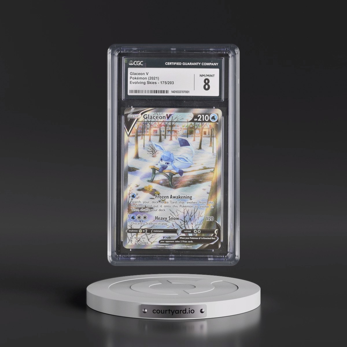 2021 Evolving Skies #175/203 Glaceon V - Ultra Rare Holo (CGC 8 NM-MT)