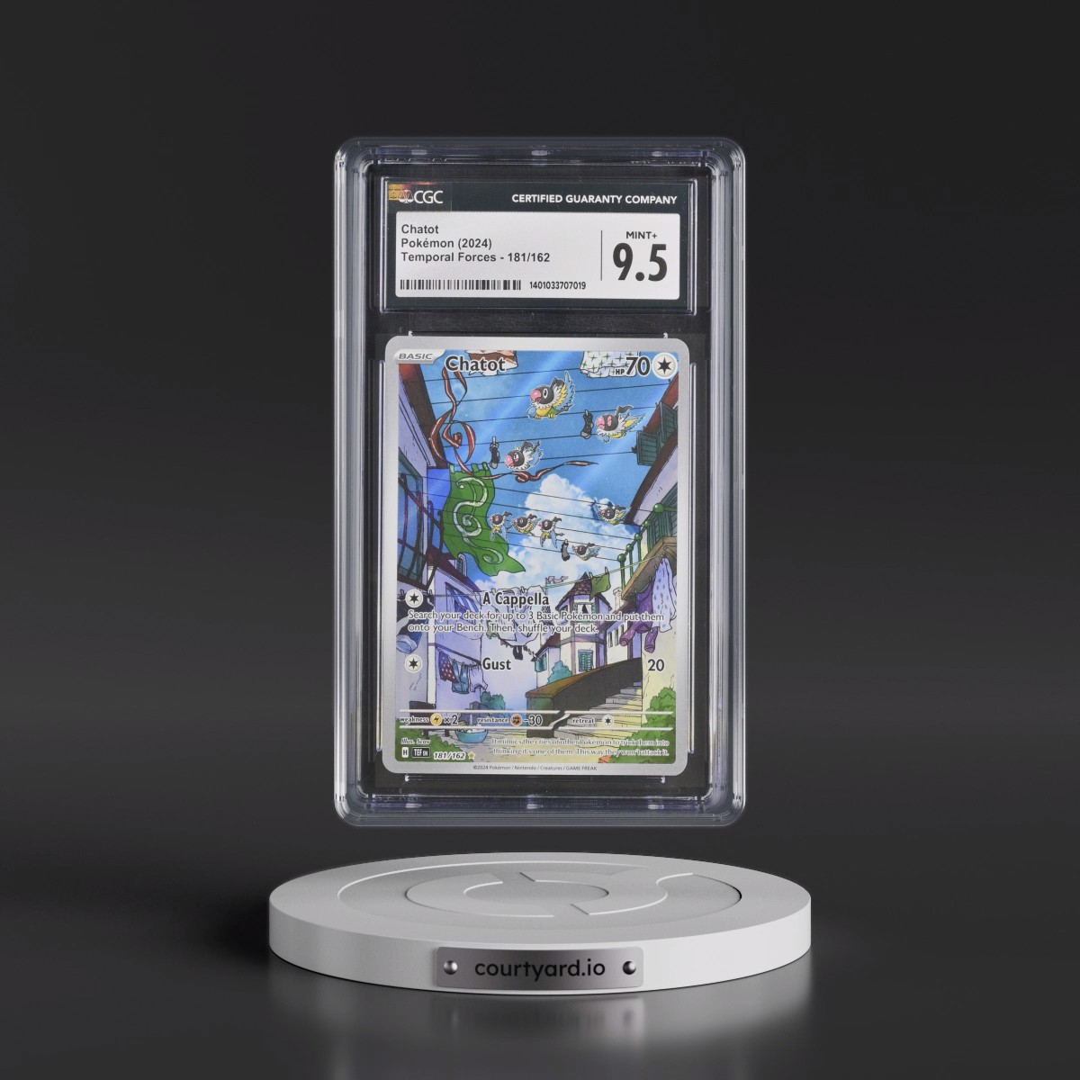 2023 Temporal Forces - TEF EN #181/162 Chatot - Illustration Rare Holo (CGC 9.5 MINT+)