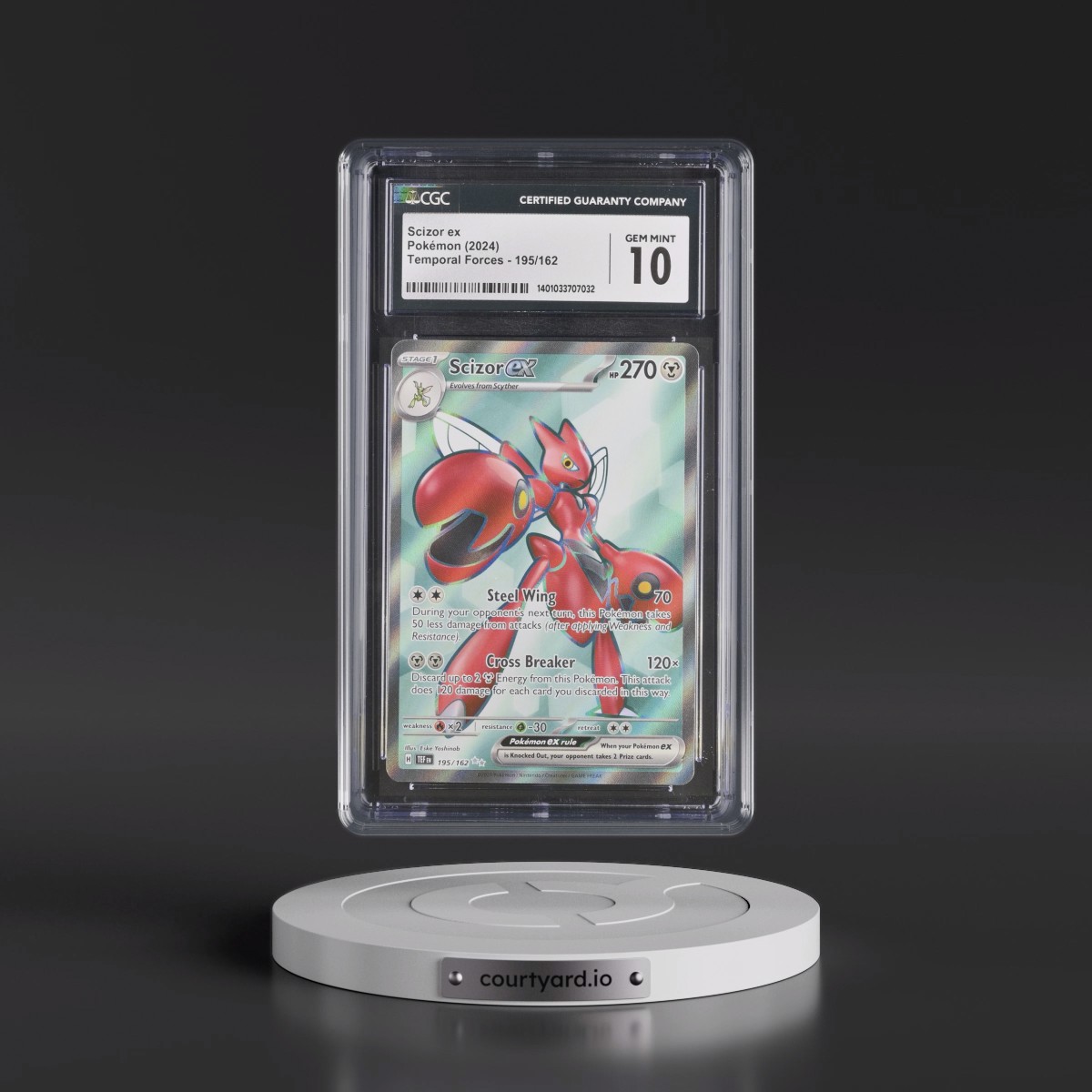 2023 Temporal Forces - TEF EN #195/162 Scizor ex - Ultra Rare Holo (CGC 10 GEM MINT)