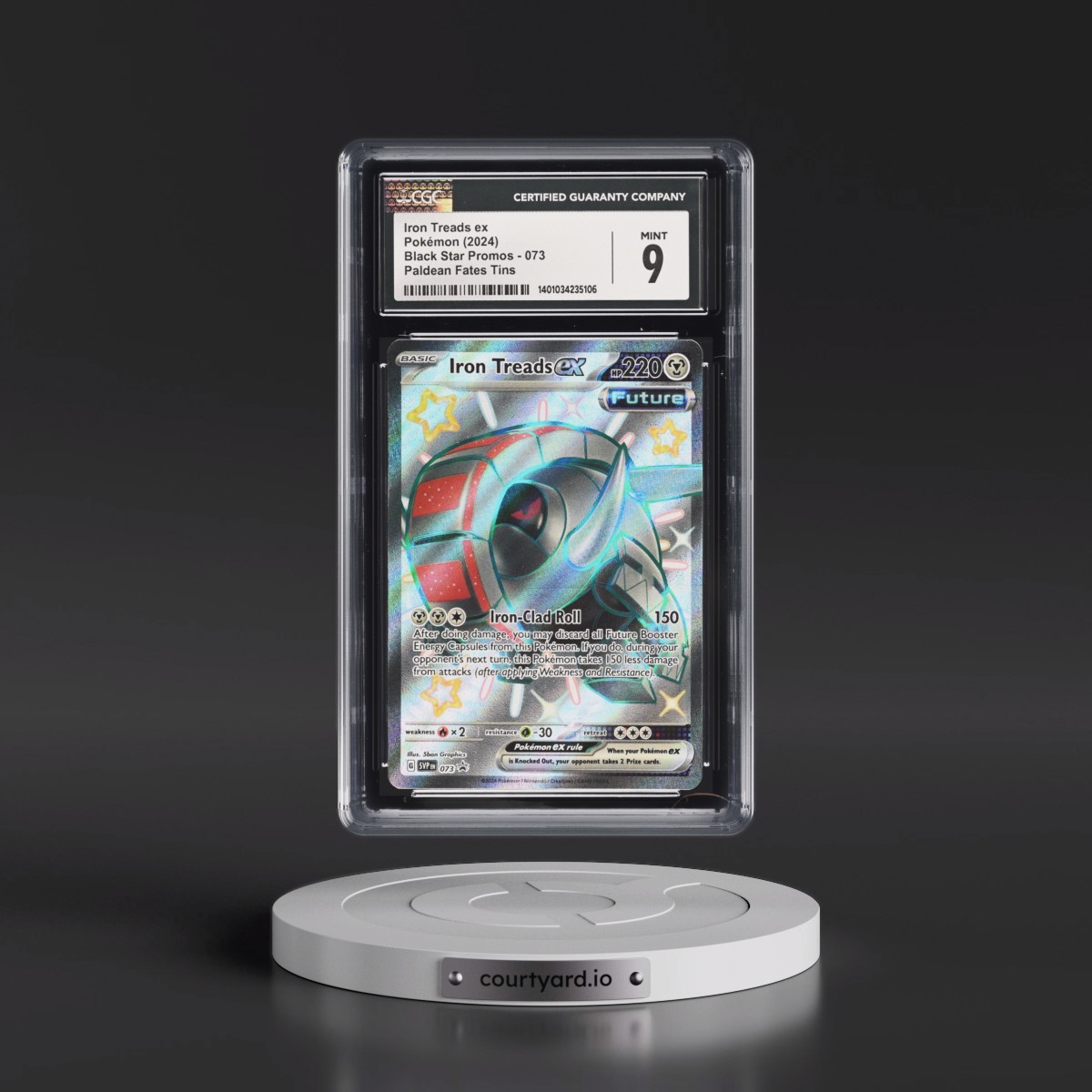 2023 Black Star Promos - Scarlet & Violet SVP EN #073 Iron Treads ex - Paldean Fates Tin (Holo) (CGC 9 MINT)