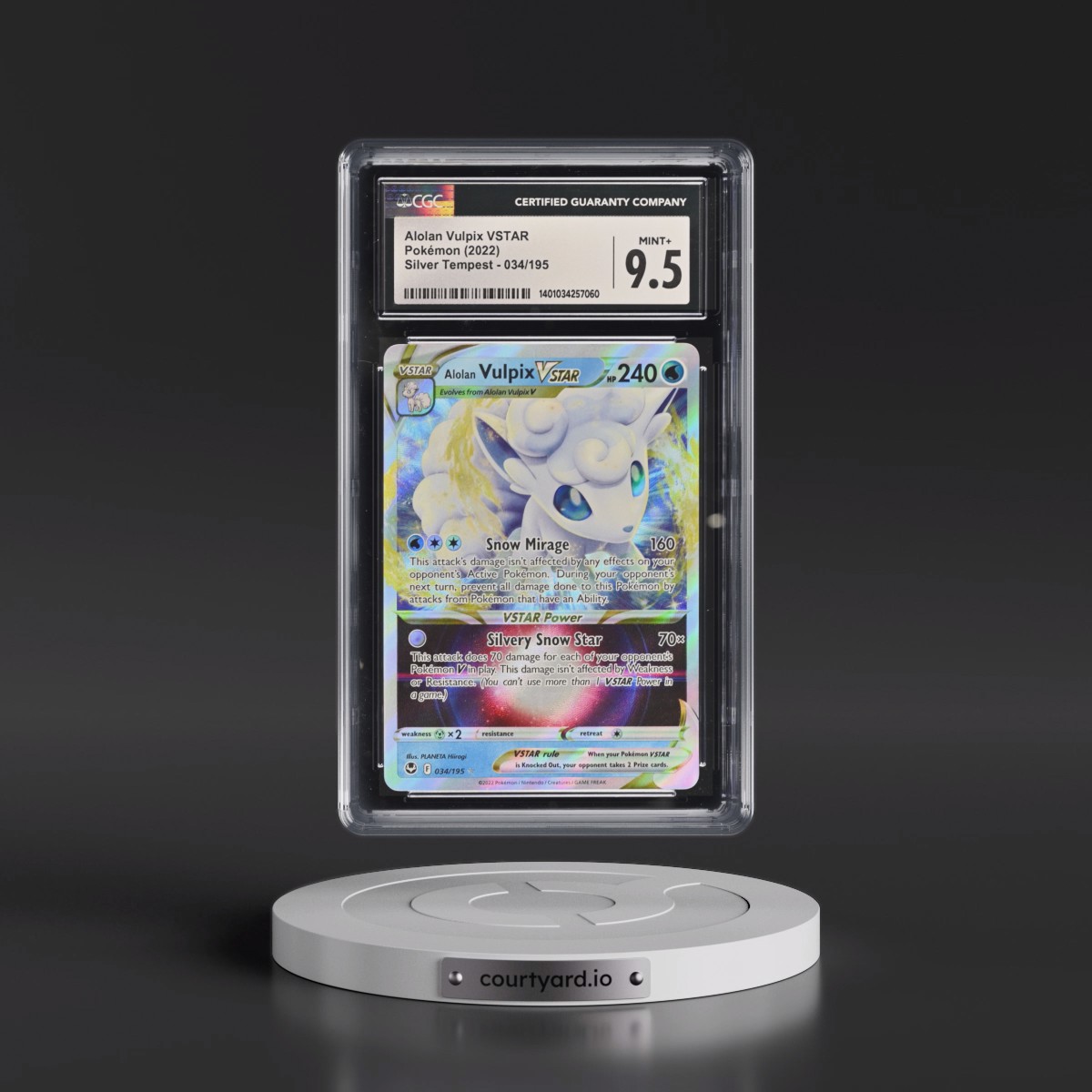 2022 Silver Tempest #034/195 Alolan Vulpix VSTAR - Holo (CGC 9.5 MINT+)