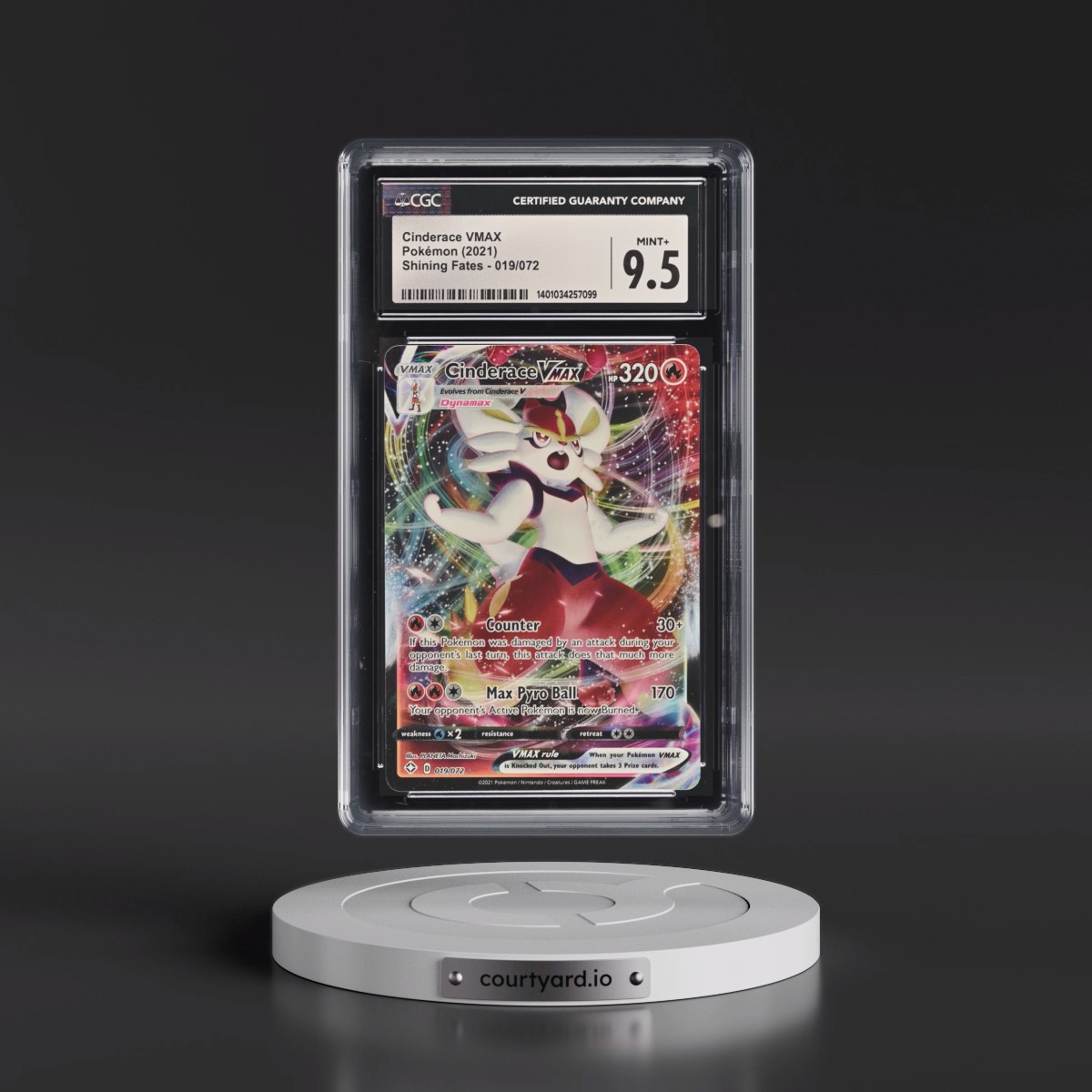 2021 Shining Fates #019/072 Cinderace VMAX - Holo (CGC 9.5 MINT+)