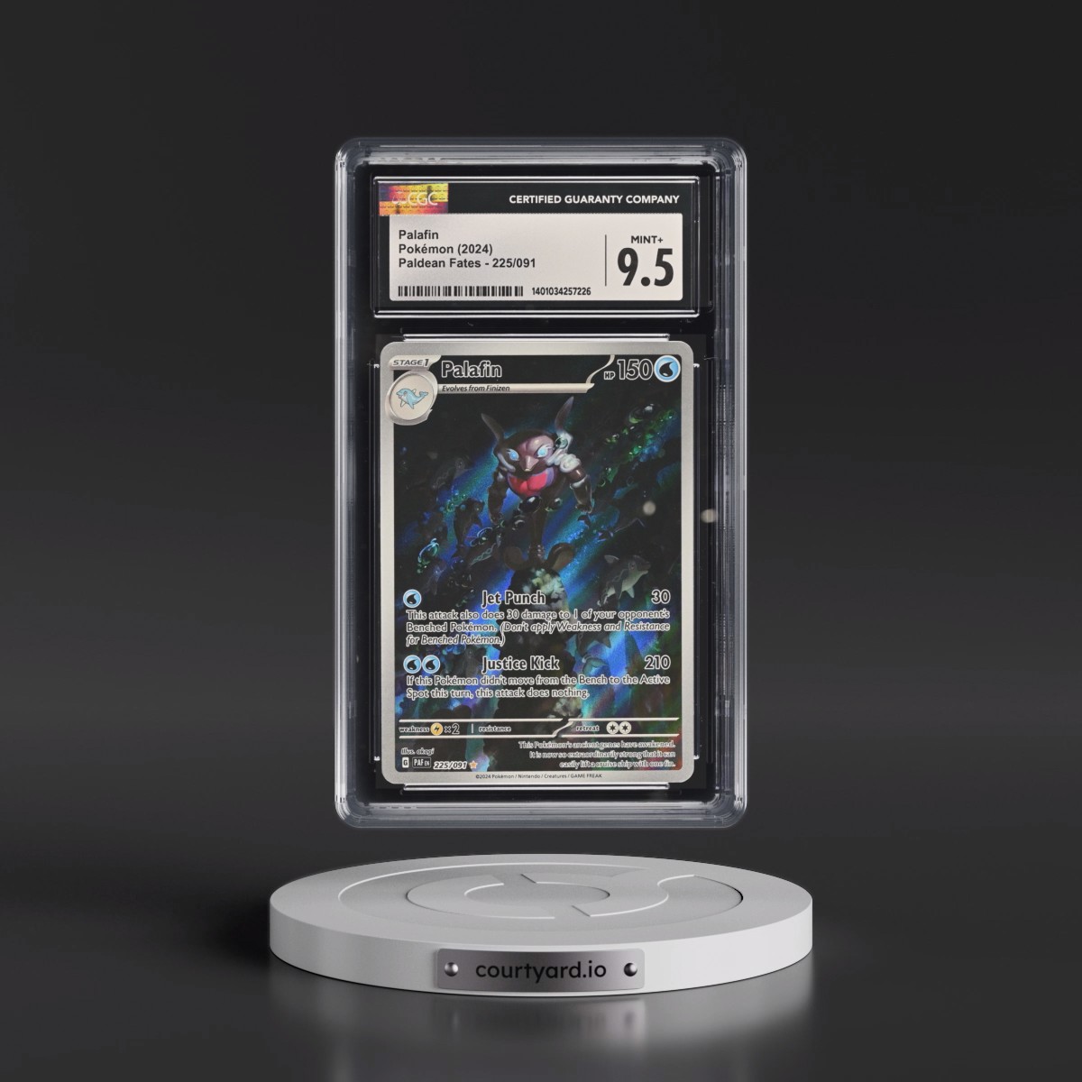 2024 Paldean Fates - PAF EN #225/091 Palafin - Illustration Rare Holo (CGC 9.5 MINT+)
