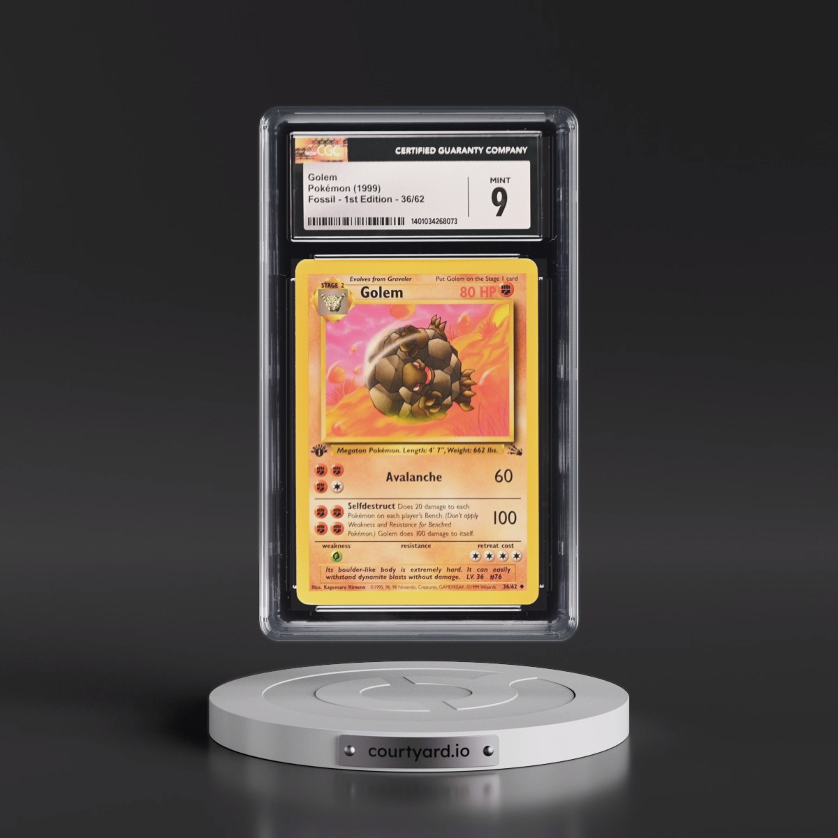 1999 Fossil #36/62 Golem - 1st Edition 1st Edition (CGC 9 MINT)