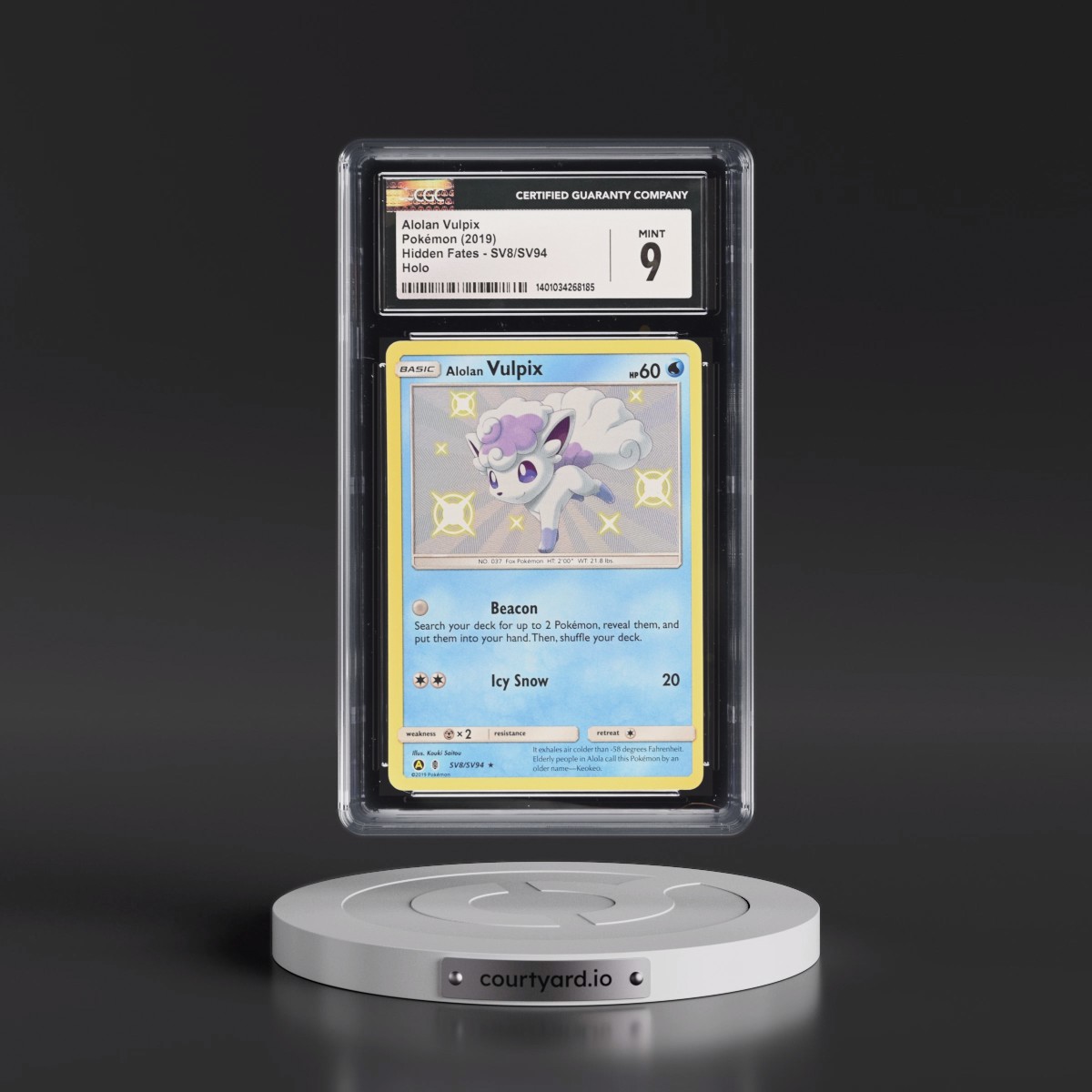 2019 Hidden Fates #SV8/SV94 Alolan Vulpix - Shiny Vault Holo (CGC 9 MINT)