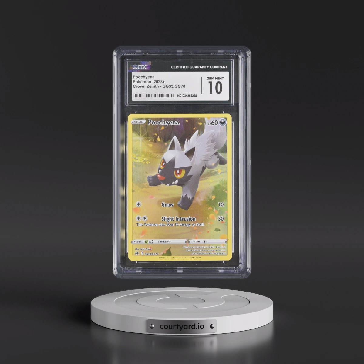 2023 Crown Zenith #GG33/GG70 Poochyena - Galarian Gallery Holo (CGC 10 GEM MINT)