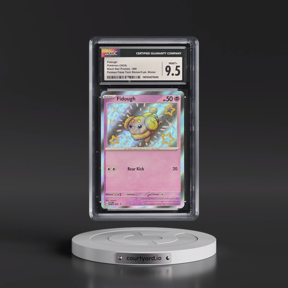 2023 Black Star Promos - Scarlet & Violet SVP EN #069 Fidough - Paldean Fates Tech Sticker Collection (CGC 9.5 MINT+)