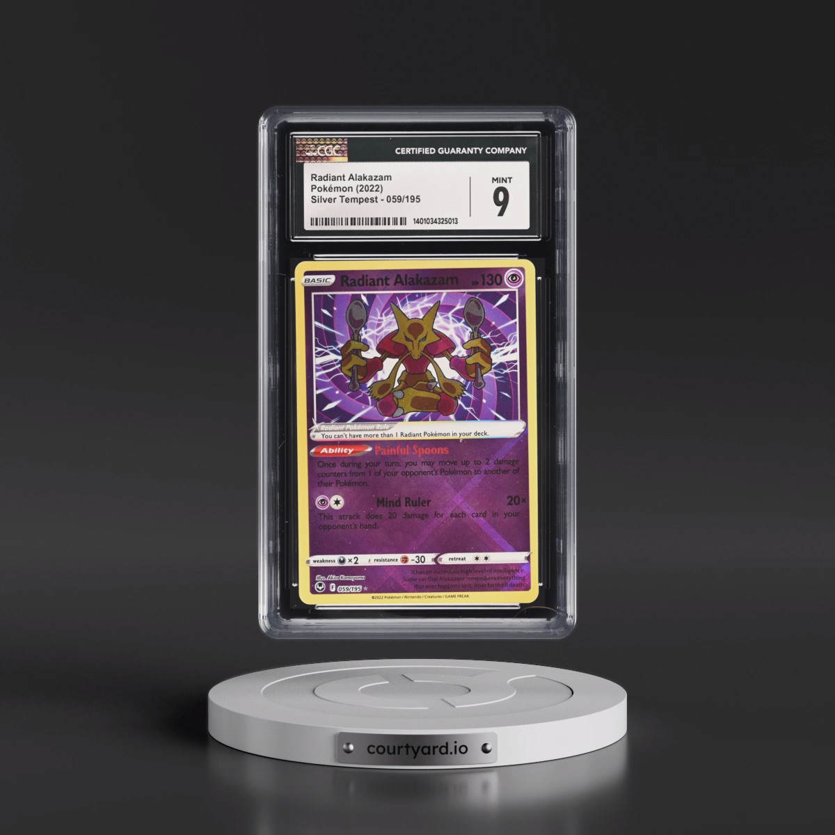 2022 Silver Tempest #059/195 Radiant Alakazam - Holo (CGC 9 MINT)