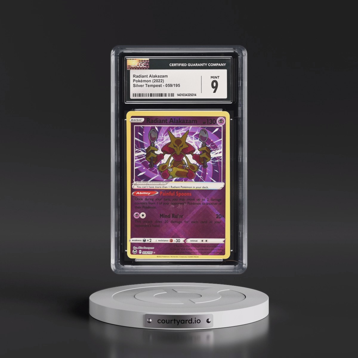 2022 Silver Tempest #059/195 Radiant Alakazam - Holo (CGC 9 MINT)