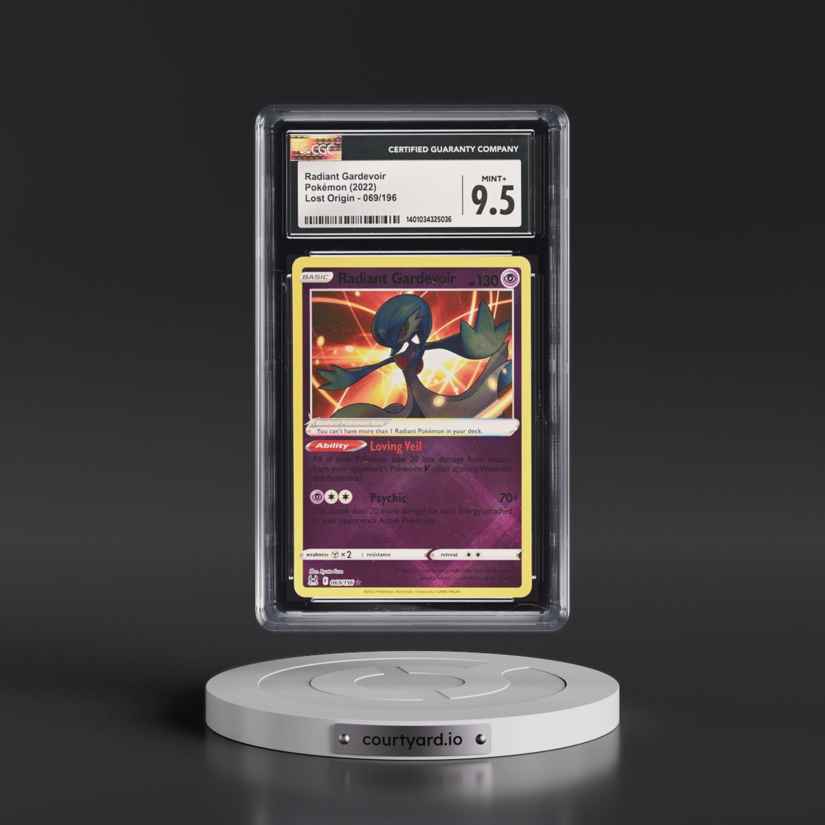 2022 Lost Origin #069/196 Radiant Gardevoir - Holo (CGC 9.5 MINT+)