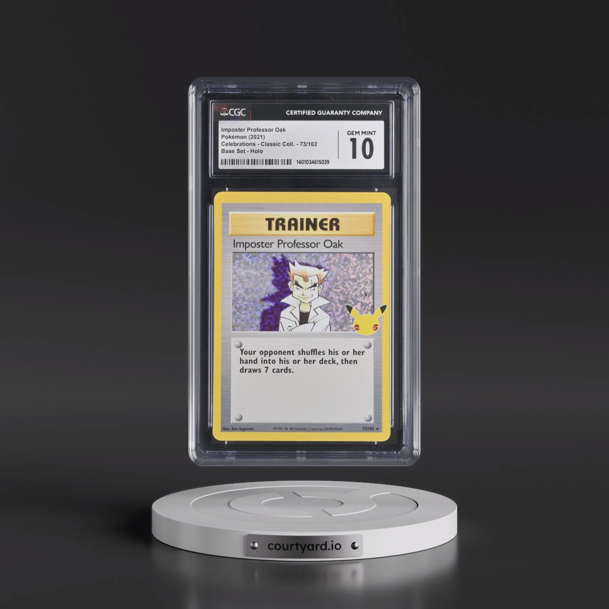 2021 Celebrations - Classic Collection #73/102 Imposter Professor Oak - Base Set Holo (CGC 10 GEM MINT)