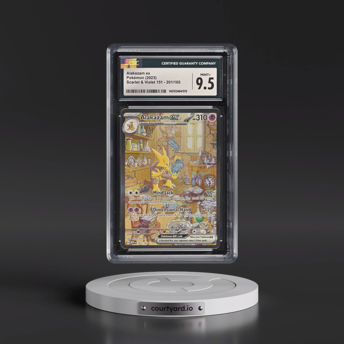2023 Scarlet & Violet 151 - MEW EN #201/165 Alakazam ex - Special Illustration Rare (Holo) (CGC 9.5 MINT+)