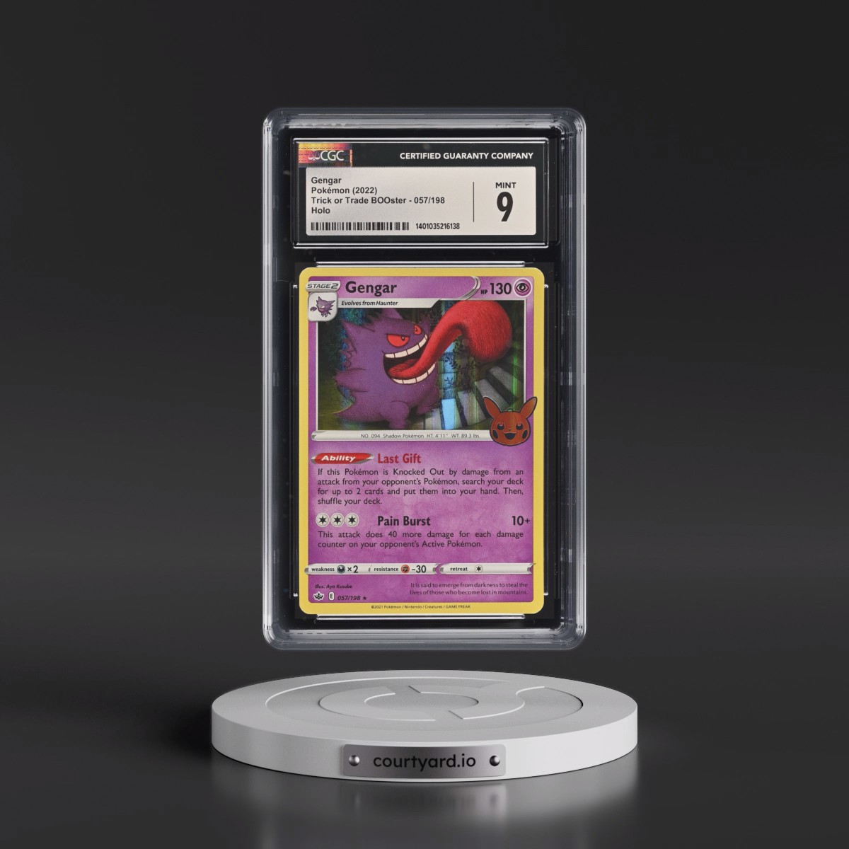 2022 Trick or Trade BOOster #057/198 Gengar - Holo (Pumpkin Stamp) (CGC 9 MINT)