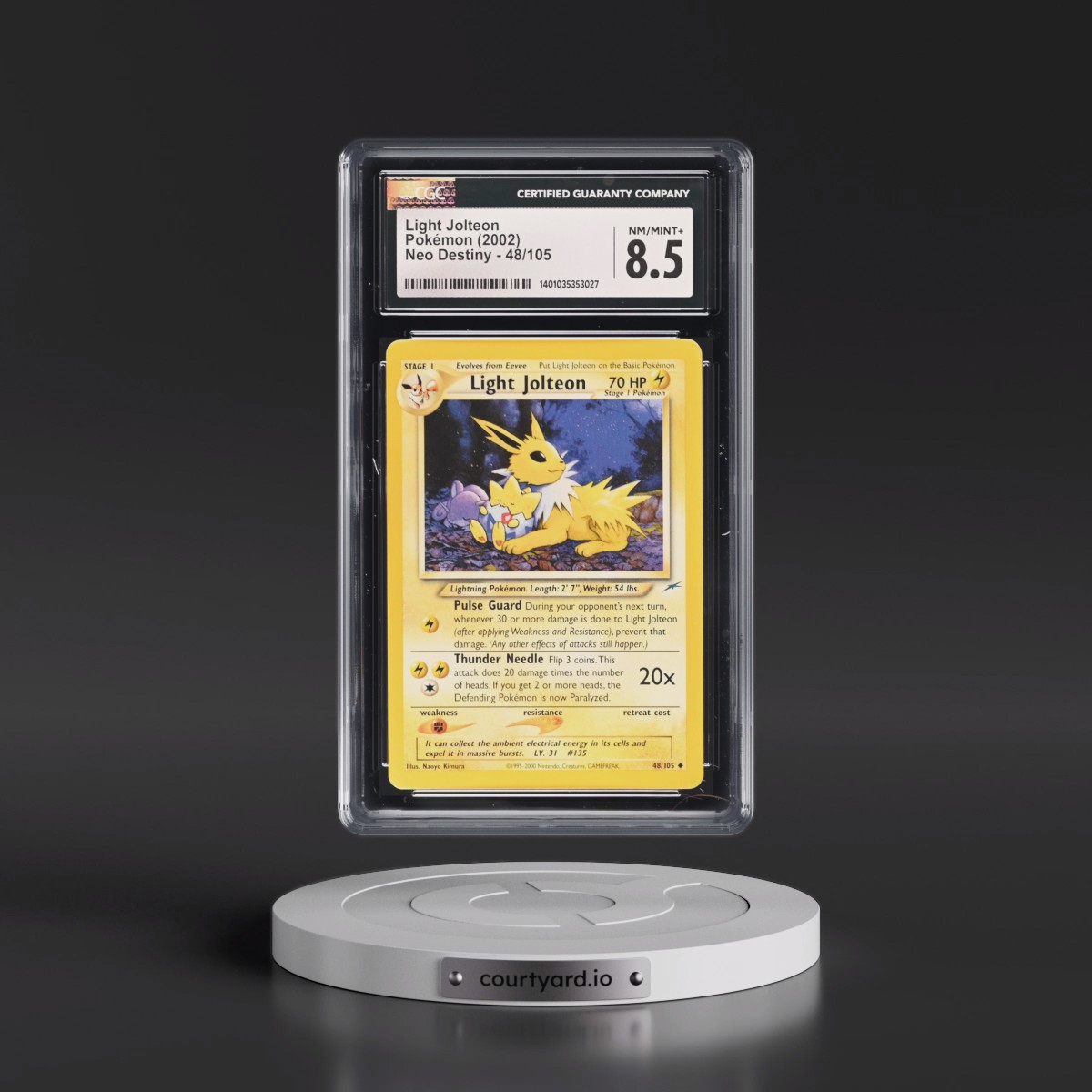 2002 Neo Destiny #48/105 Light Jolteon (CGC 8.5 NM-MT+)