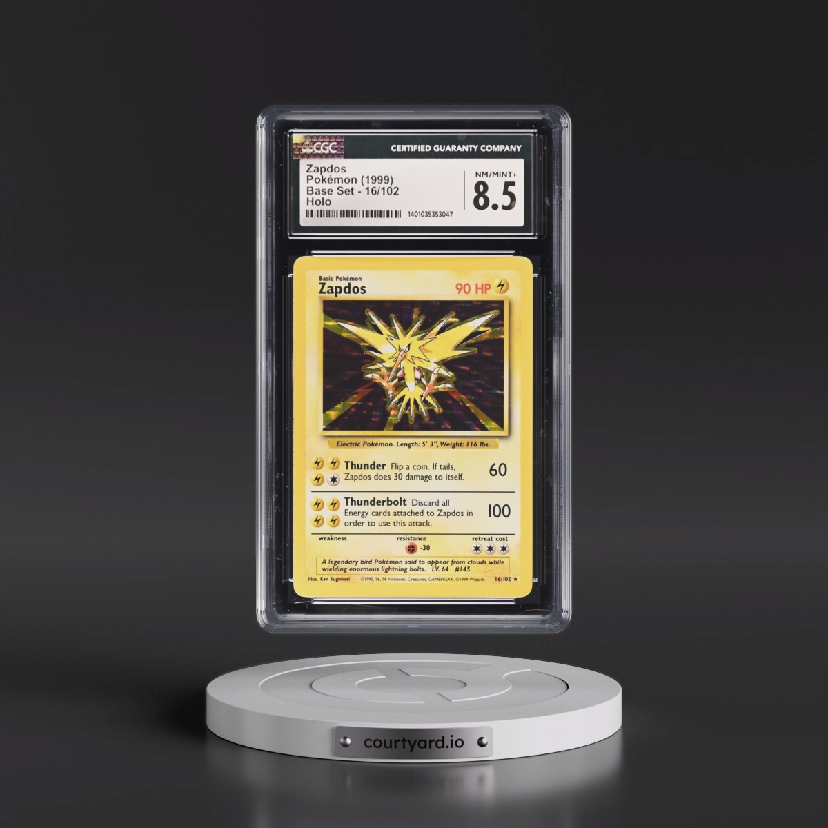 1999 Base Set #16/102 Zapdos - Holo (CGC 8.5 NM-MT+)