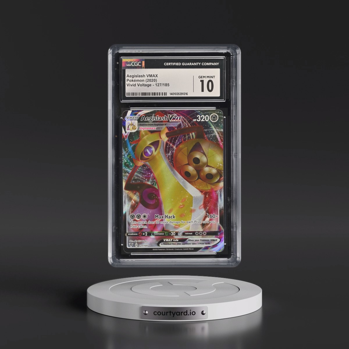 2020 Vivid Voltage #127/185 Aegislash VMAX - Holo (CGC 10 GEM MINT)