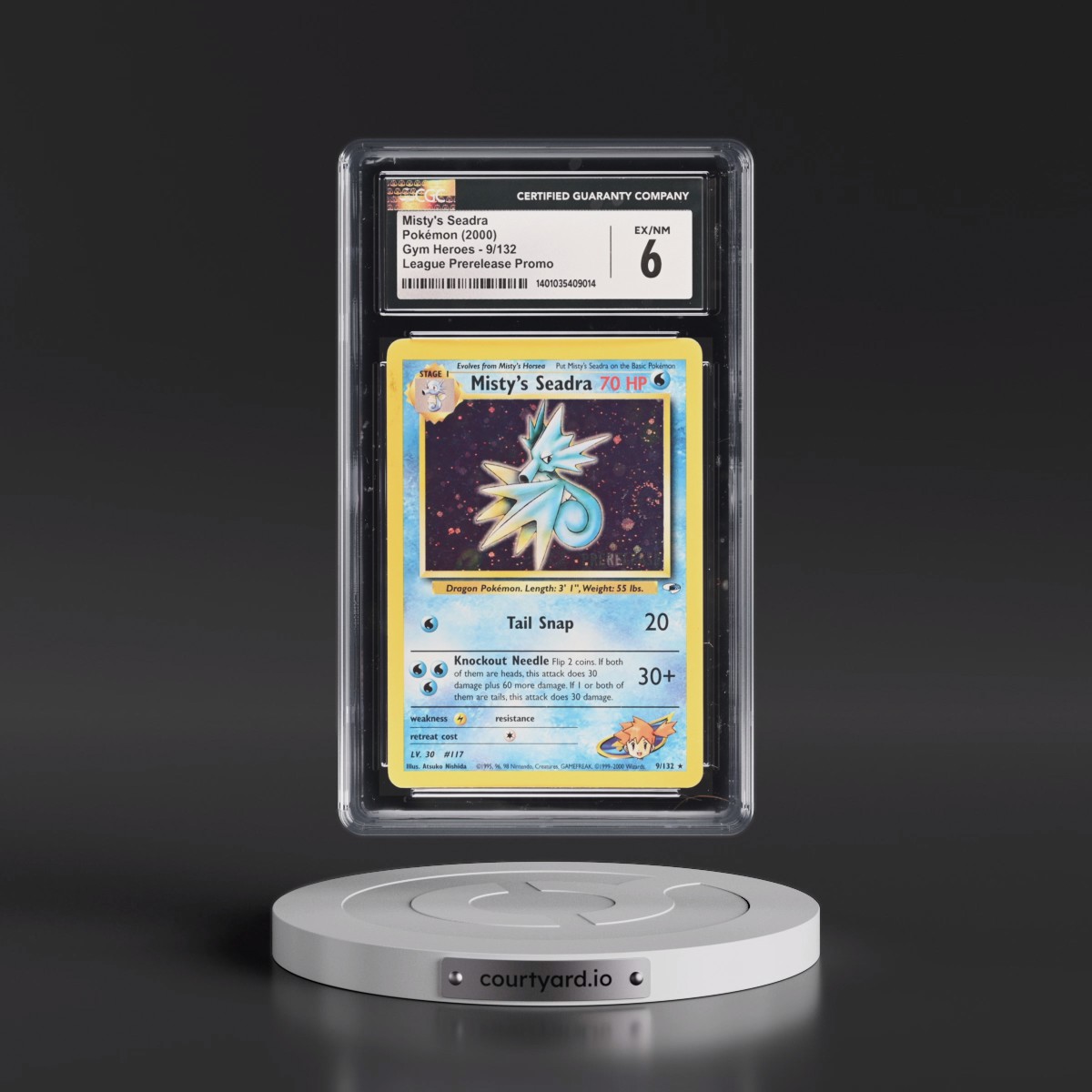2000 Gym Heroes #9/132 Misty's Seadra - League Prerelease Promo (Holo) (CGC 6 EX-NM)