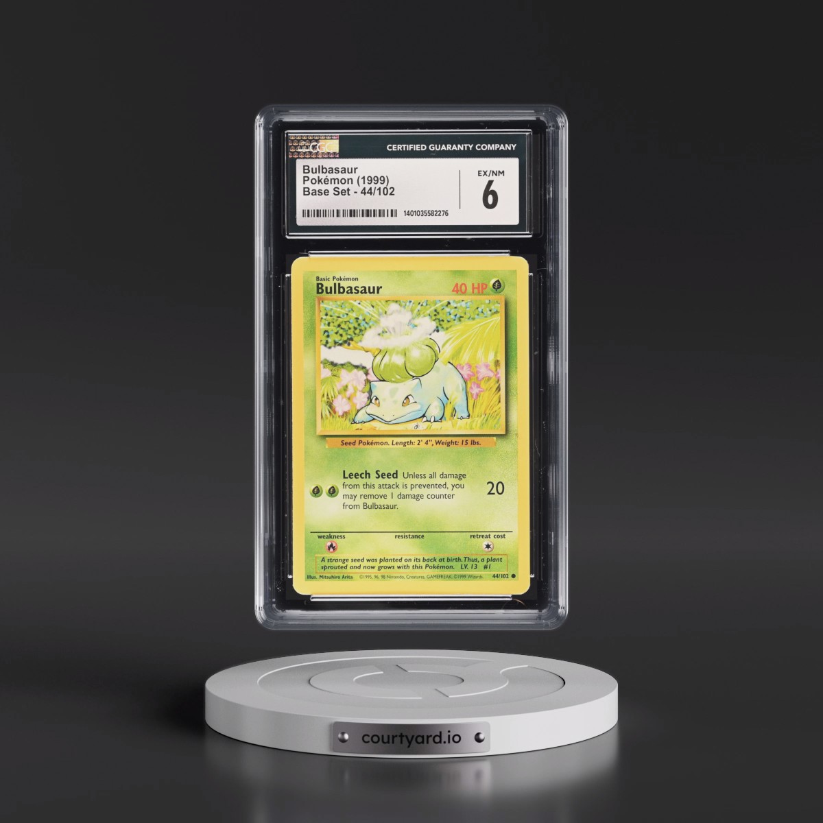 1999 Base Set #44/102 Bulbasaur (CGC 6 EX-NM)