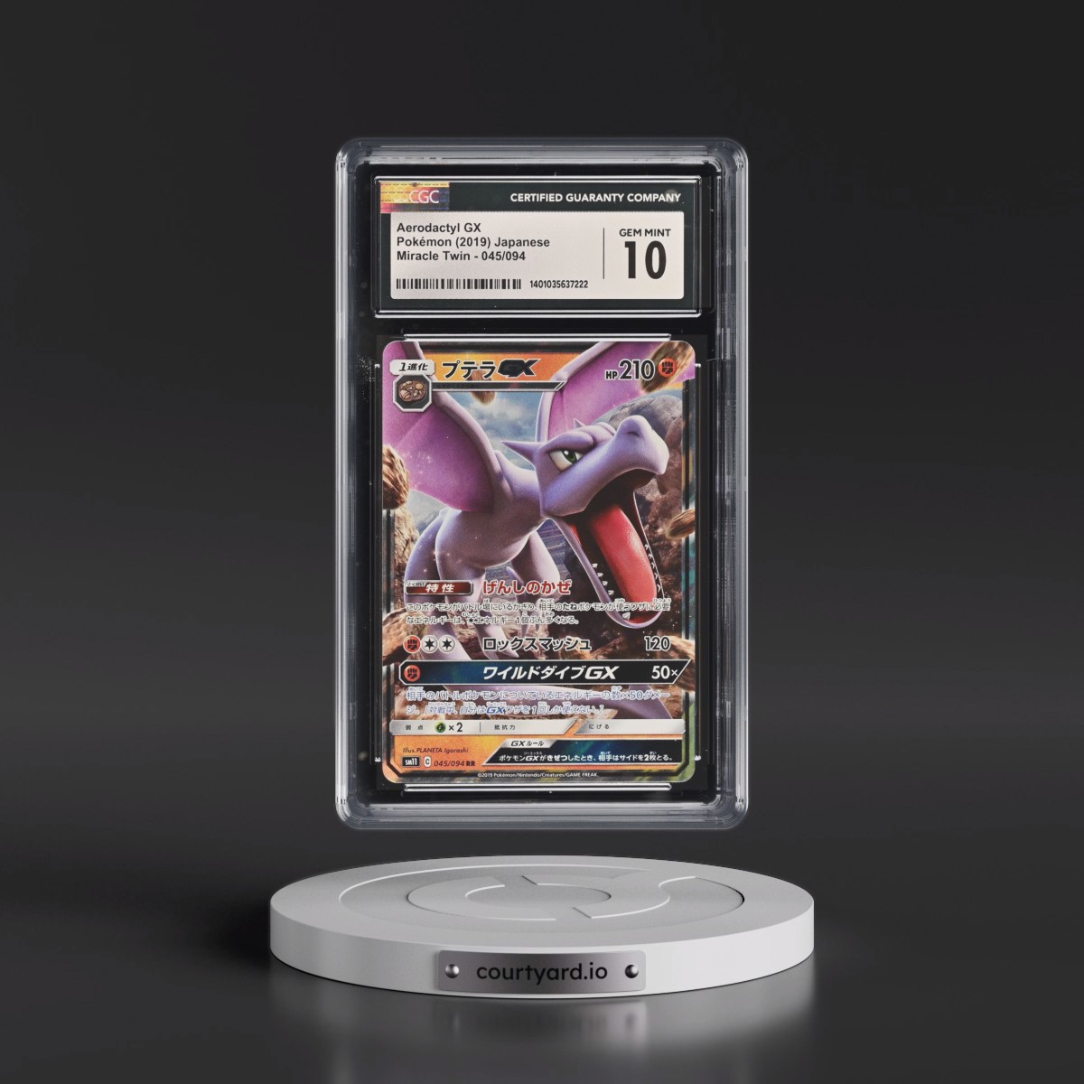 2019 Miracle Twin #045/094 Aerodactyl GX - Holo (CGC 10 GEM MINT)