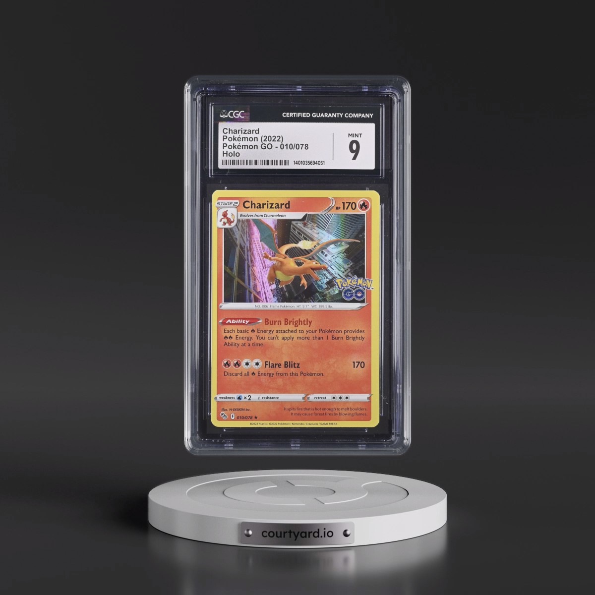 2022 Pokémon GO #010/078 Charizard - Holo (CGC 9 MINT)