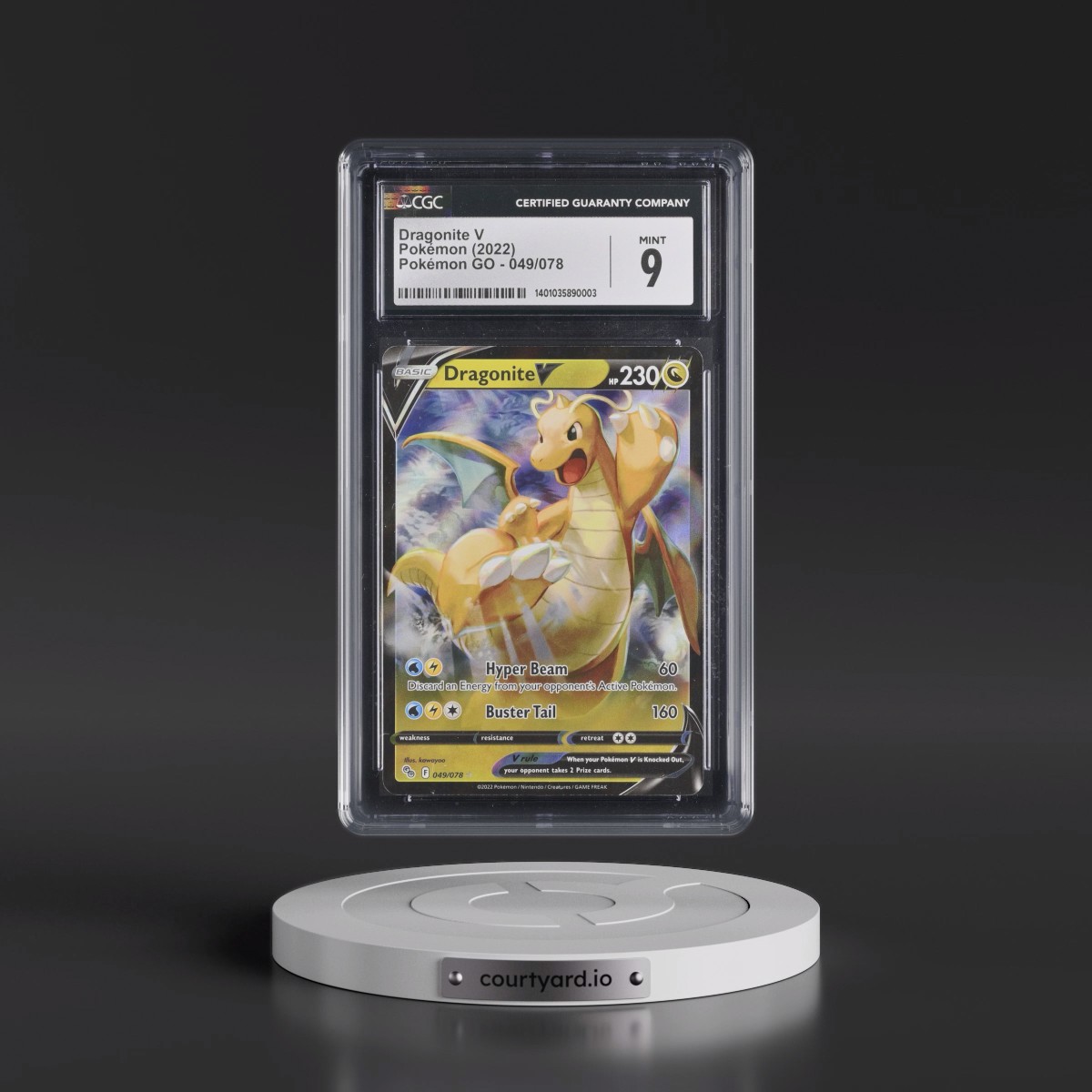 2022 Pokémon GO #049/078 Dragonite V - Holo (CGC 9 MINT)