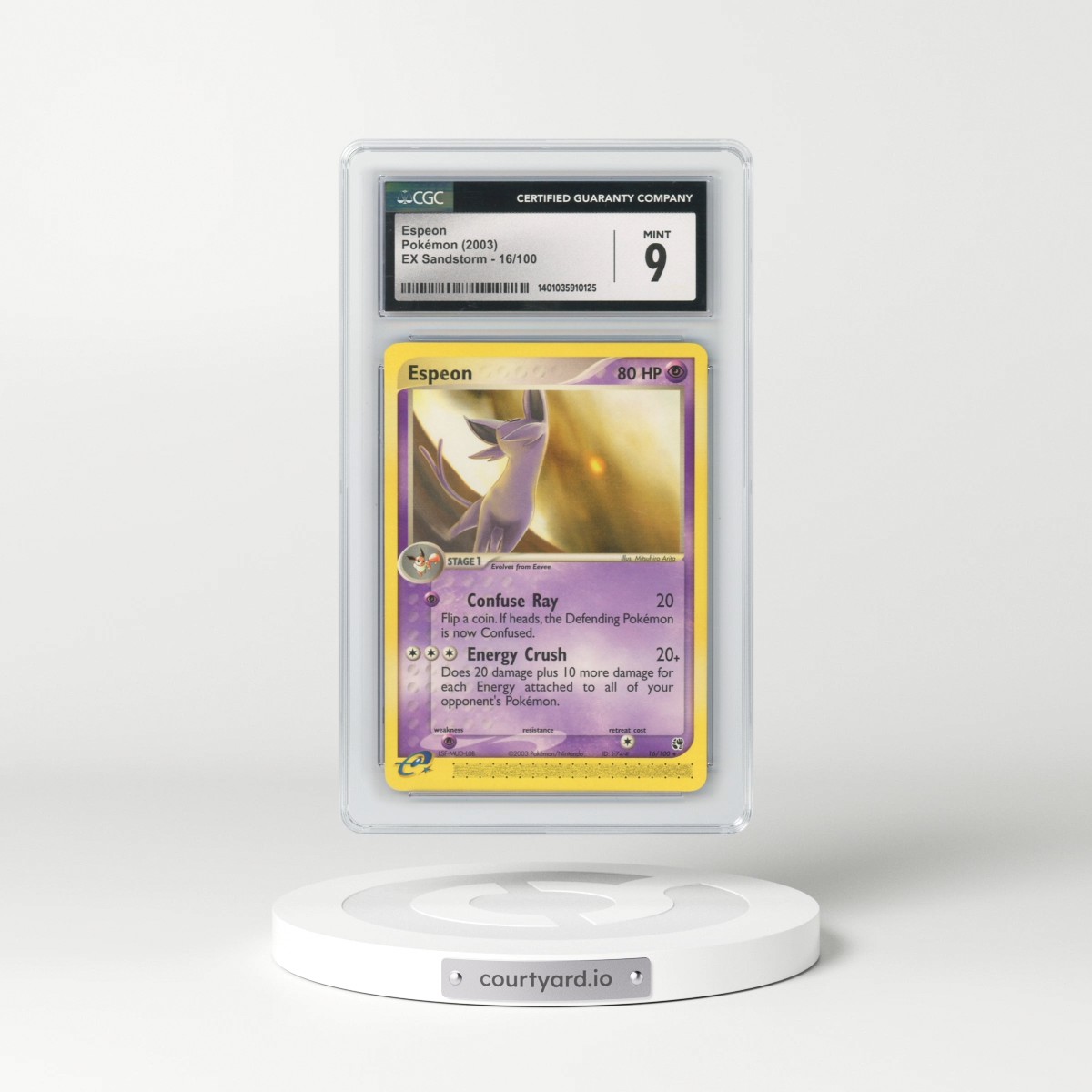 2003 EX Sandstorm (2003 Copyright, w/ "e" Symbol) #16/100 Espeon (CGC 9 MINT)