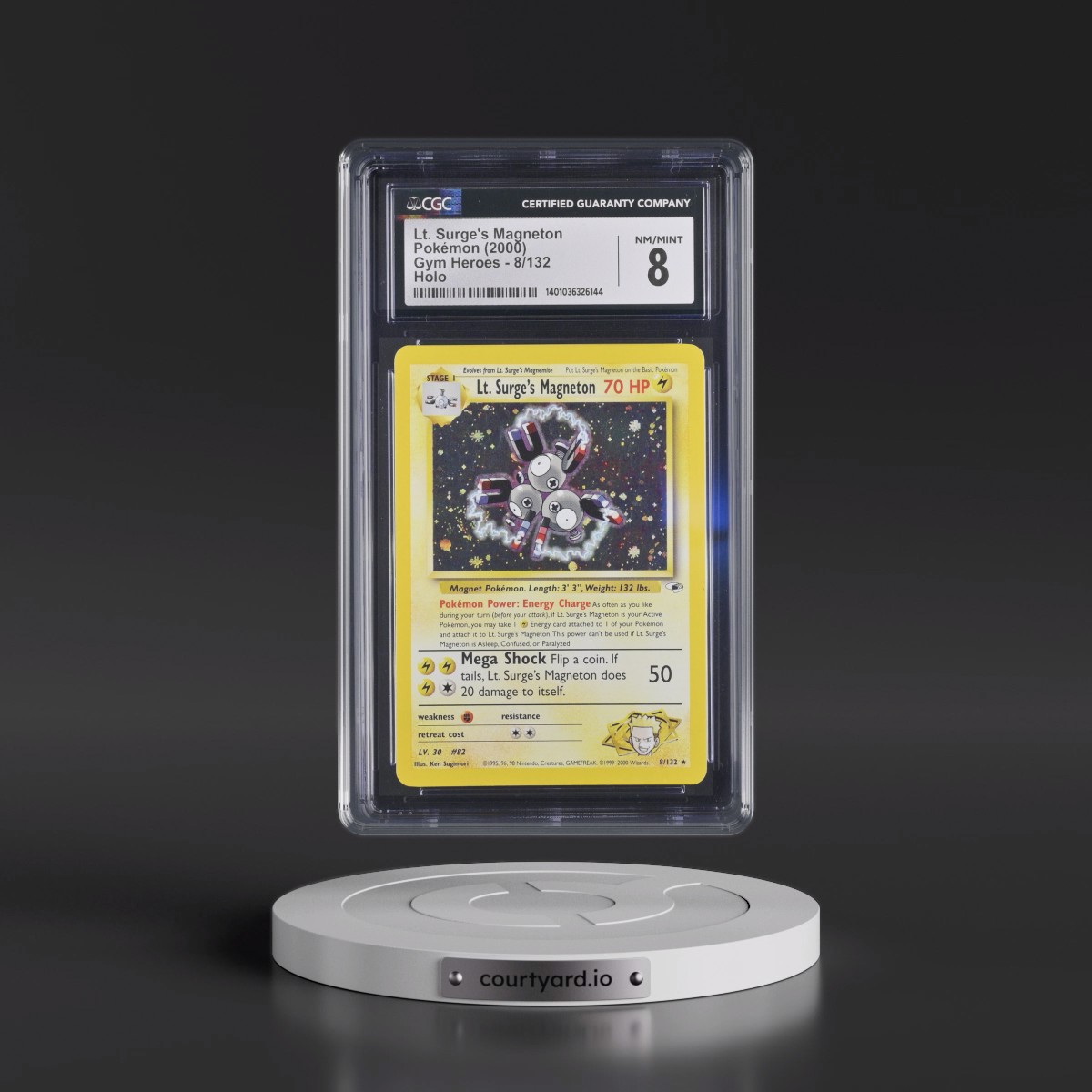 2000 Gym Heroes #8/132 Lt. Surge's Magneton - Holo (CGC 8 NM-MT)