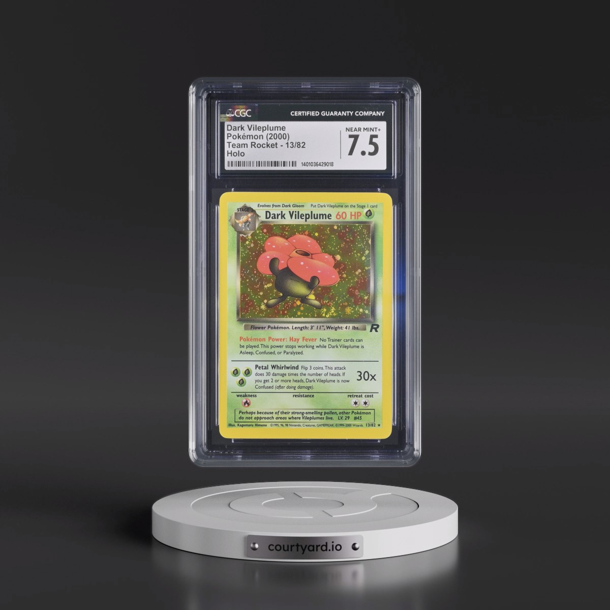 1999 Team Rocket #13/82 Dark Vileplume - Holo (CGC 7.5 NM+)