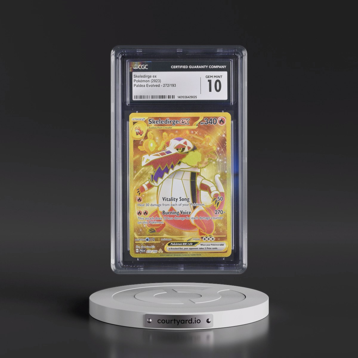 2023 Paldea Evolved - PAL EN #272/193 Skeledirge ex - Hyper Rare Holo (CGC 10 GEM MINT)