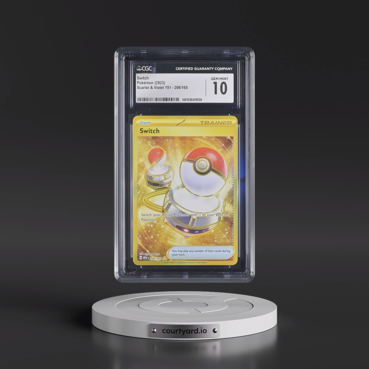 2023 Scarlet & Violet 151 - MEW EN #206/165 Switch - Hyper Rare Holo (CGC 10 GEM MINT)