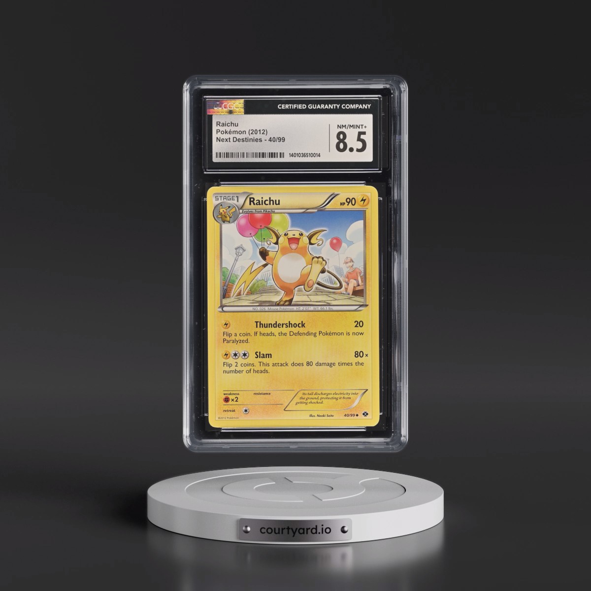 2012 Next Destinies #40/99 Raichu (CGC 8.5 NM-MT+)