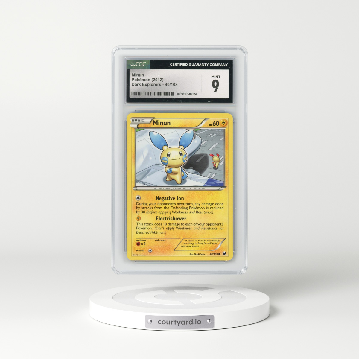 2012 Dark Explorers #40/108 Minun (CGC 9 MINT)
