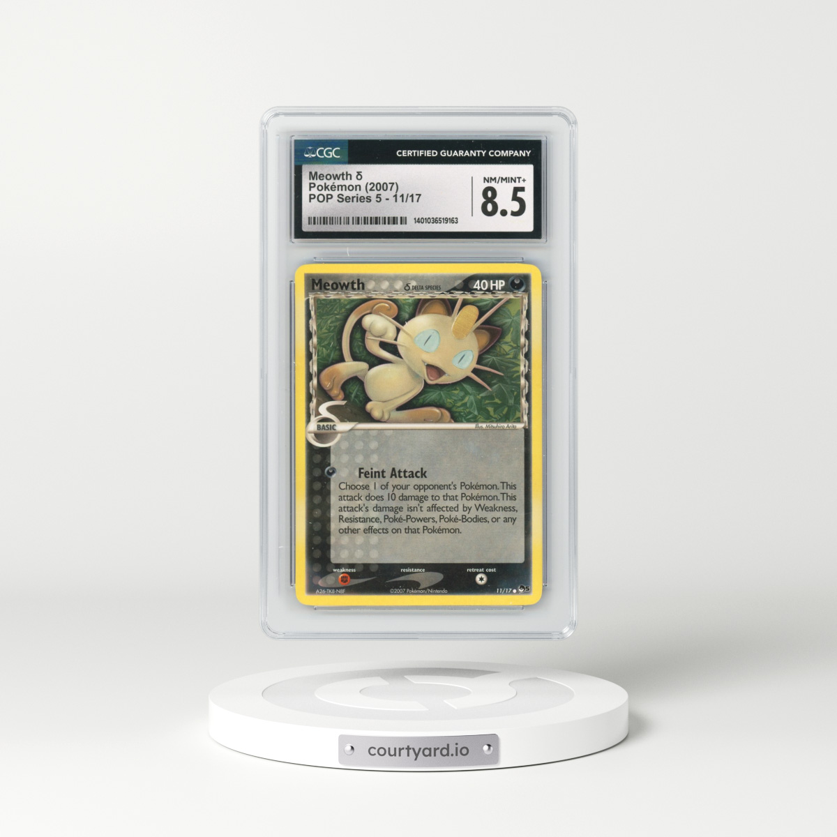 2007 POP Series 5 #11/17 Meowth δ (CGC 8.5 NM-MT+)