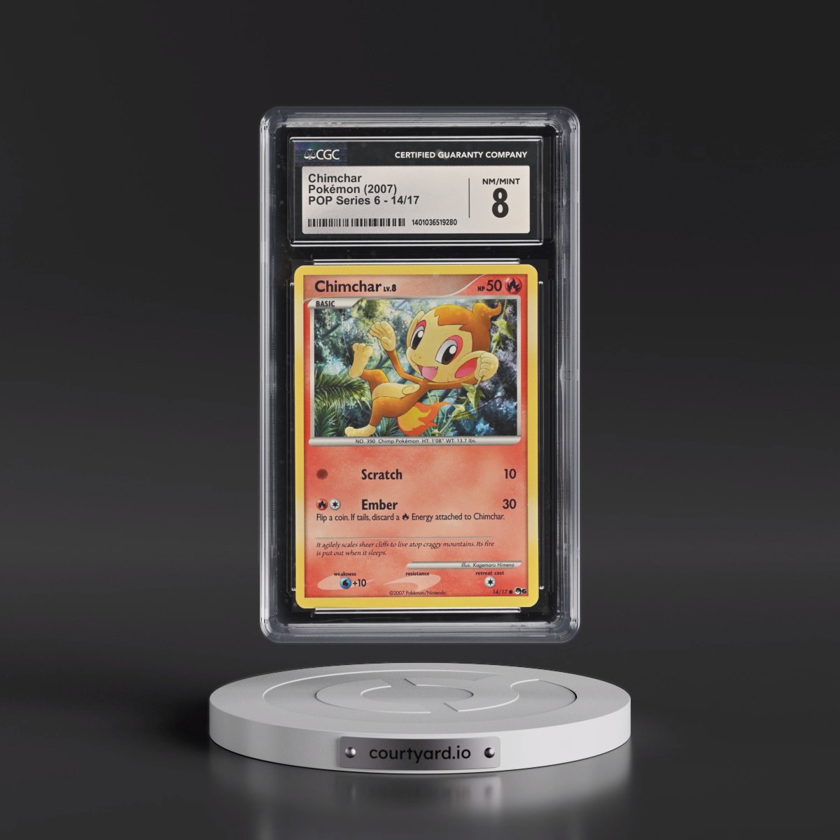 2007 POP Series 6 #14/17 Chimchar - (Non Holo) (CGC 8 NM-MT)