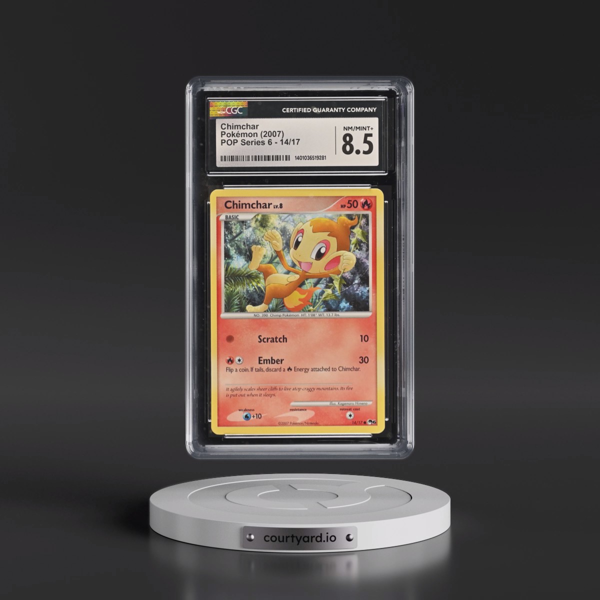 2007 POP Series 6 #14/17 Chimchar - (Non Holo) (CGC 8.5 NM-MT+)