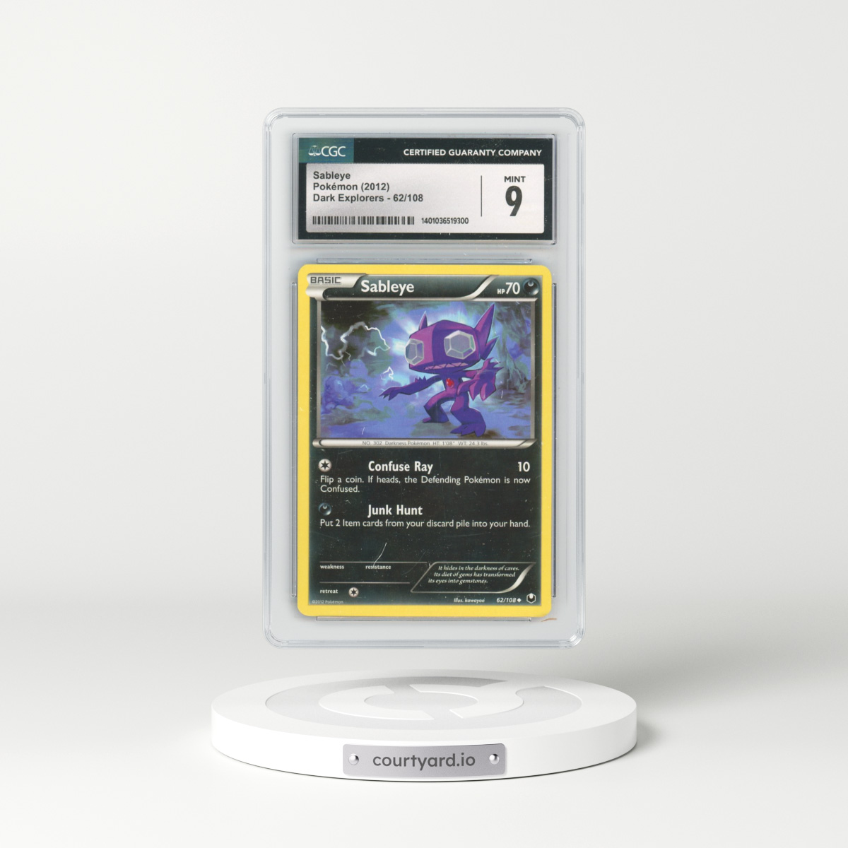 2012 Dark Explorers #62/108 Sableye (CGC 9 MINT)