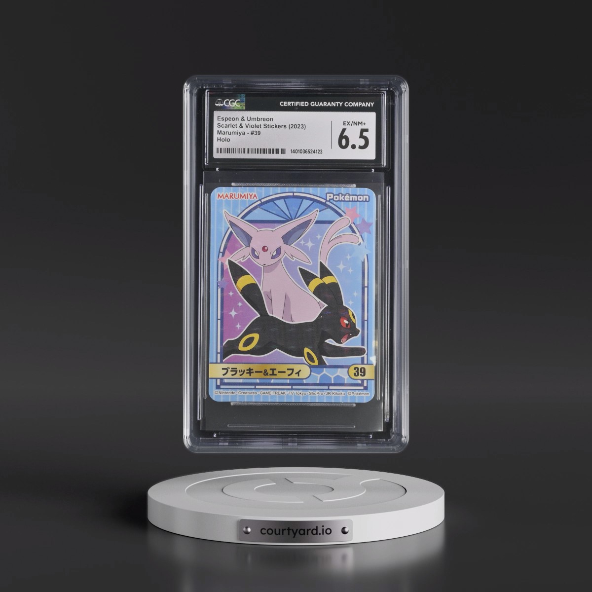 2023 Scarlet & Violet Stickers (Marumiya Archway BG) - Japanese #39 Espeon & Umbreon - Holo (CGC 6.5 EX-NM+)