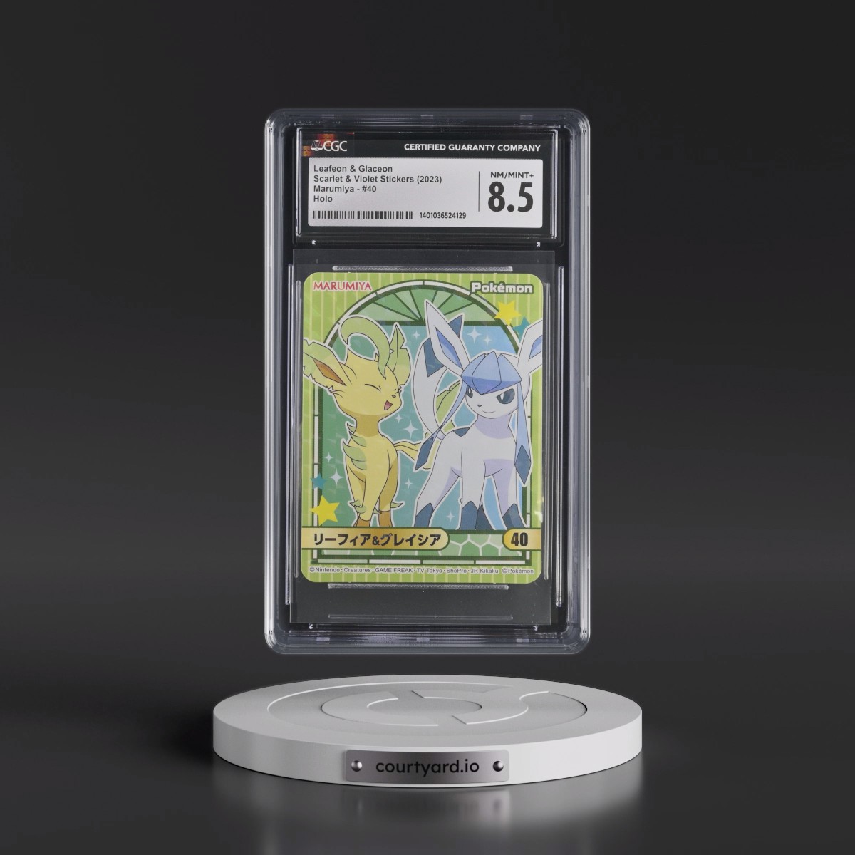 2023 Scarlet & Violet Stickers (Marumiya Archway BG) - Japanese #40 Leafeon &amp; Glaceon - Holo (CGC 8.5 NM-MT+)
