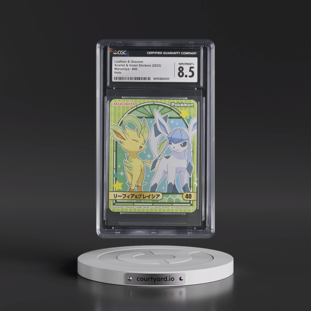 2023 Scarlet & Violet Stickers (Marumiya Archway BG) - Japanese #40 Leafeon &amp; Glaceon - Holo (CGC 8.5 NM-MT+)