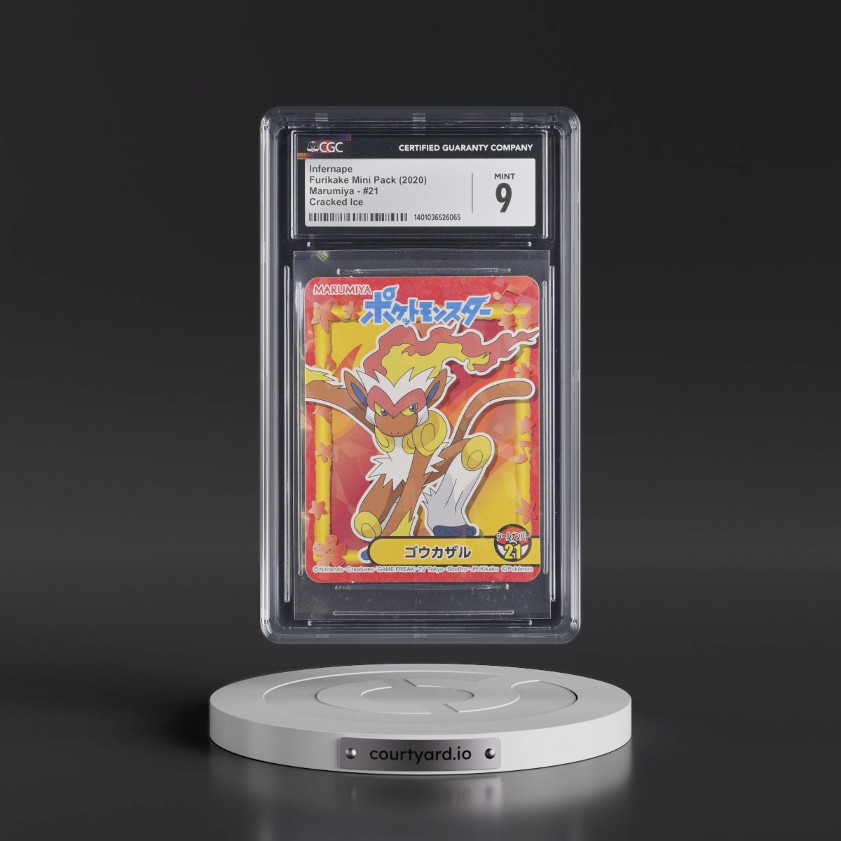 2020 Sword & Shield Furikake Mini Pack (Marumiya) - Japanese #21 Infernape - Cracked Ice (CGC 9 MINT)
