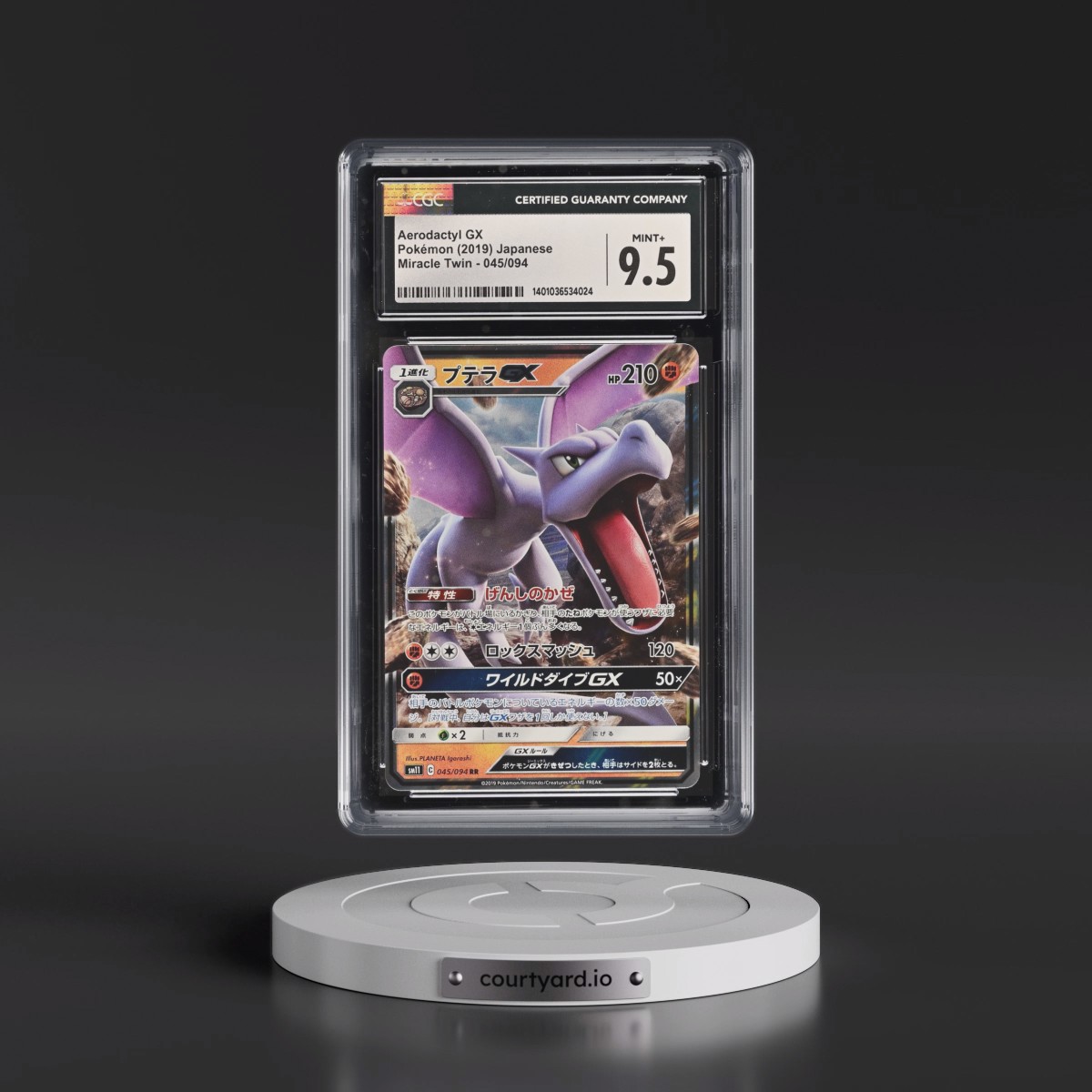 2019 Miracle Twin #045/094 Aerodactyl GX - Holo (CGC 9.5 MINT+)
