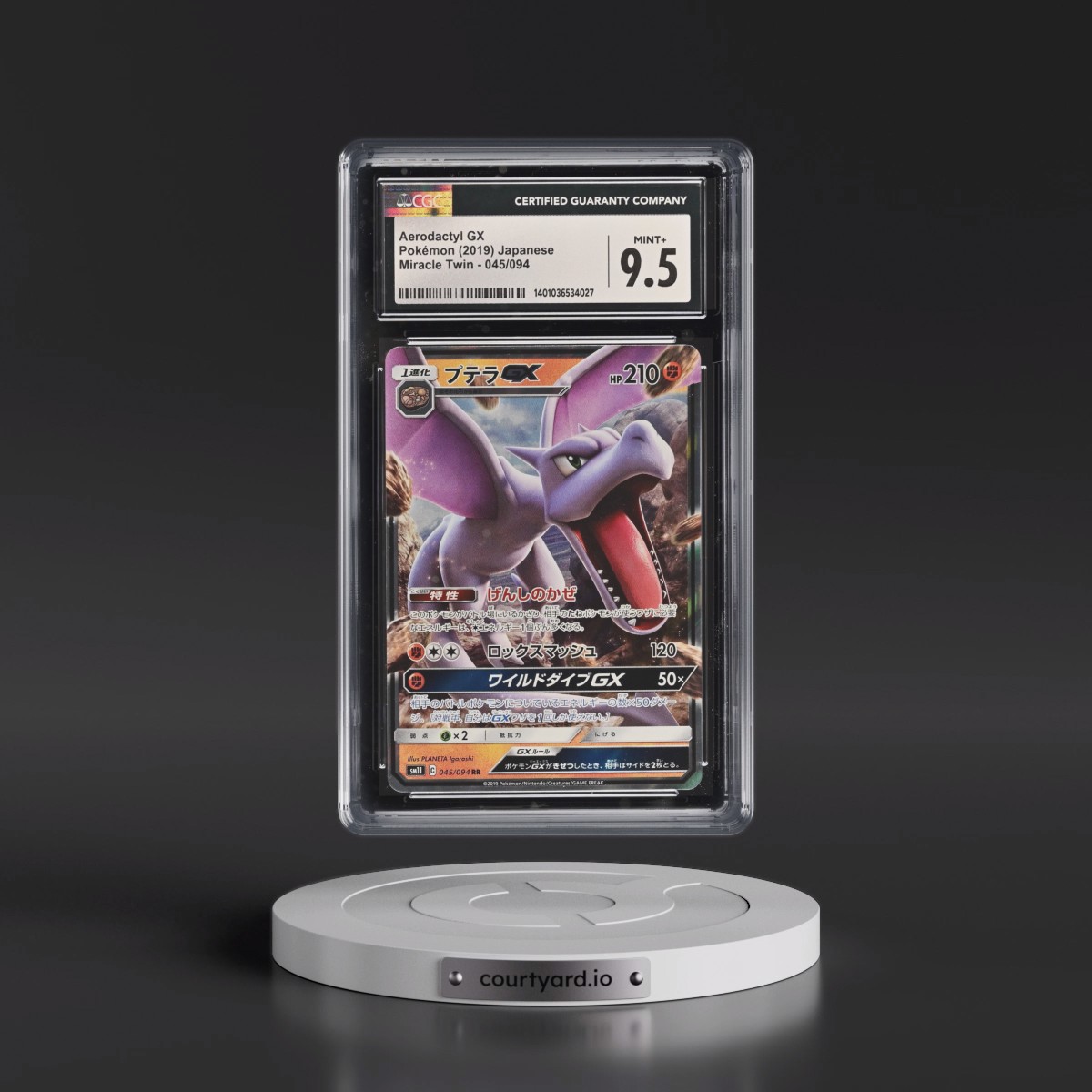 2019 Miracle Twin #045/094 Aerodactyl GX - Holo (CGC 9.5 MINT+)