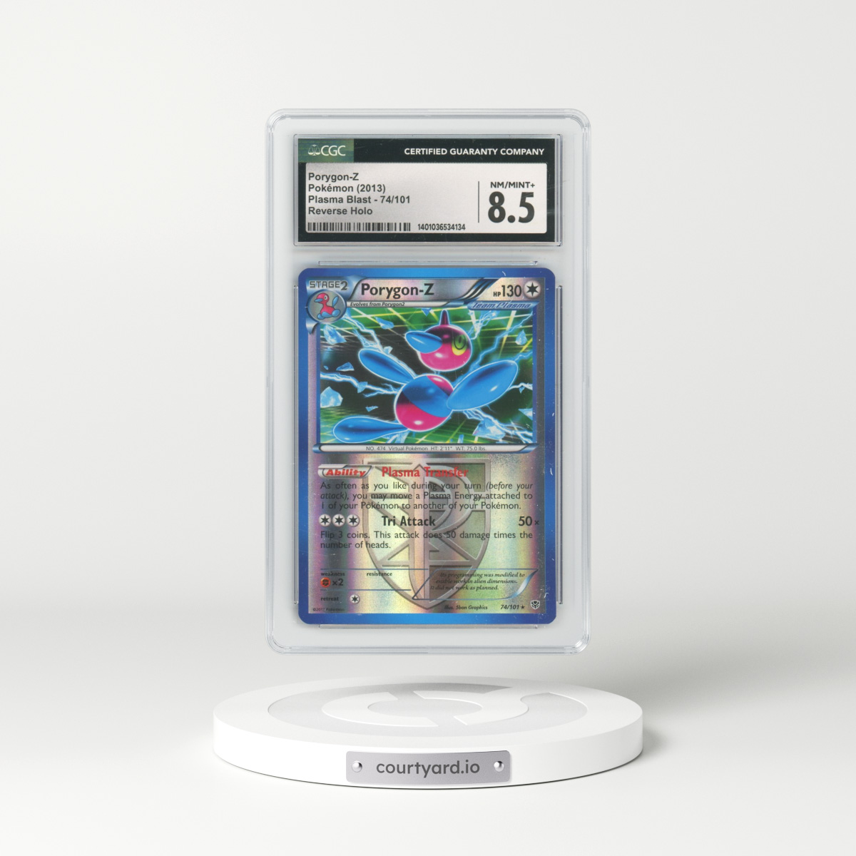 2013 Plasma Blast #74/101 Porygon-Z - Reverse Holo (CGC 8.5 NM-MT+)