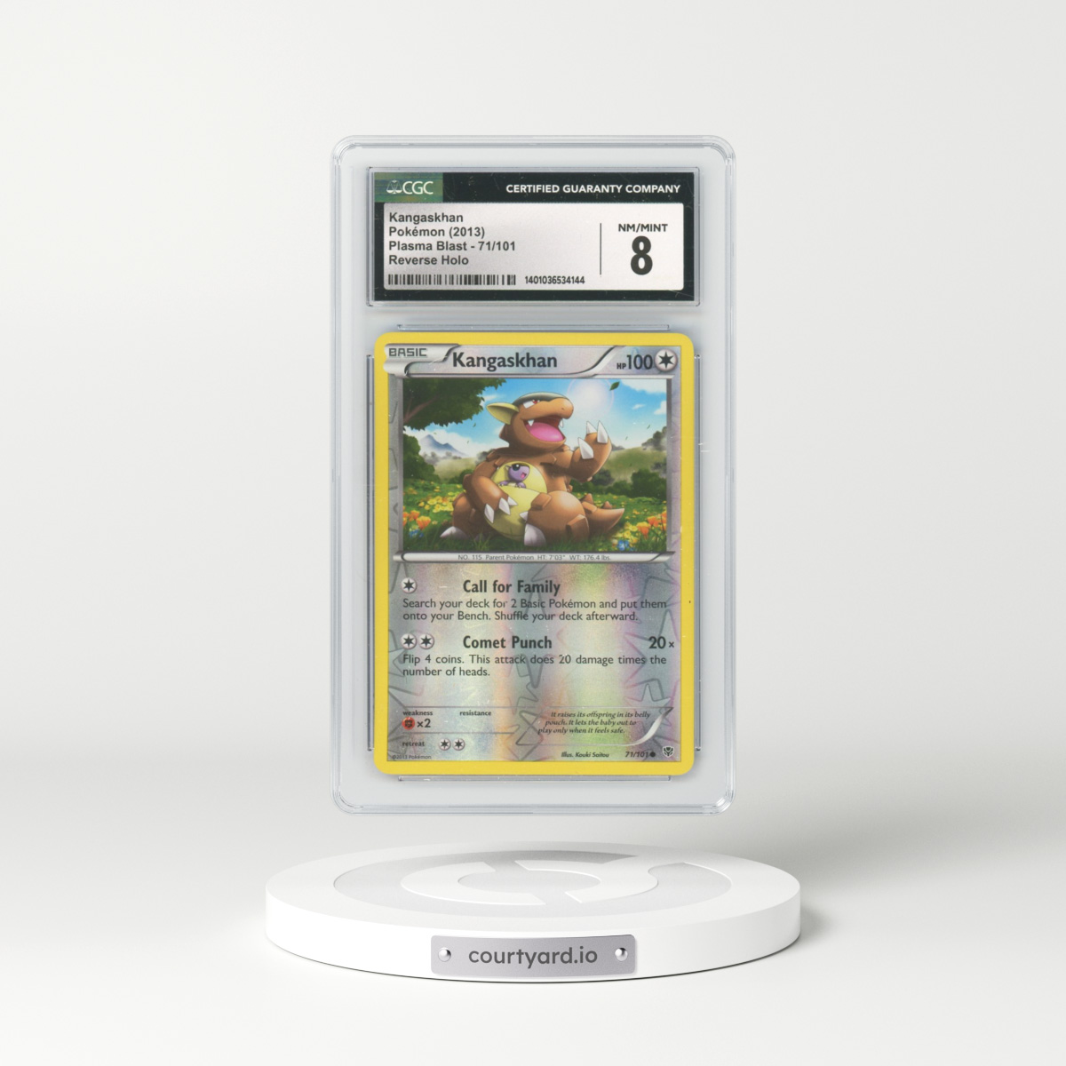 2013 Plasma Blast #71/101 Kangaskhan - Reverse Holo (CGC 8 NM-MT)