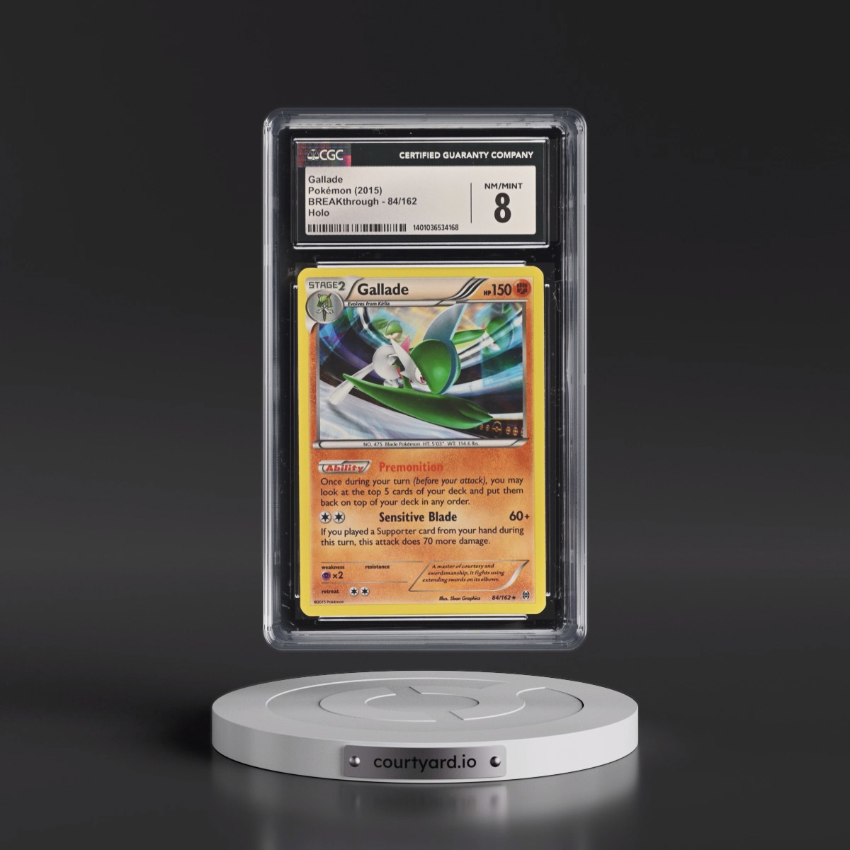 2015 BREAKthrough #84/162 Gallade - Holo (CGC 8 NM-MT)