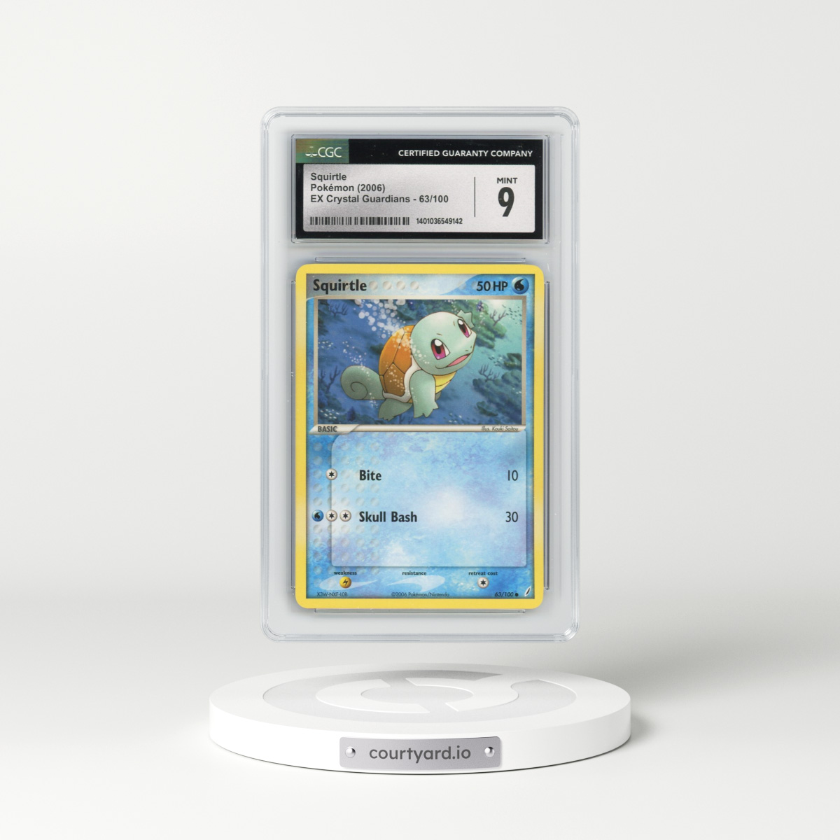 2006 EX Crystal Guardians #63/100 Squirtle (CGC 9 MINT)