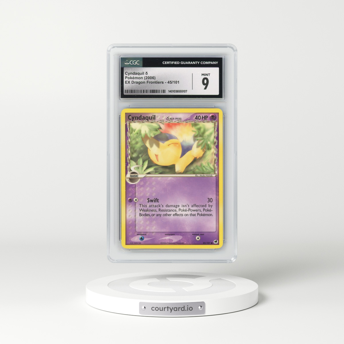 2006 EX Dragon Frontiers #45/101 Cyndaquil δ (CGC 9 MINT)