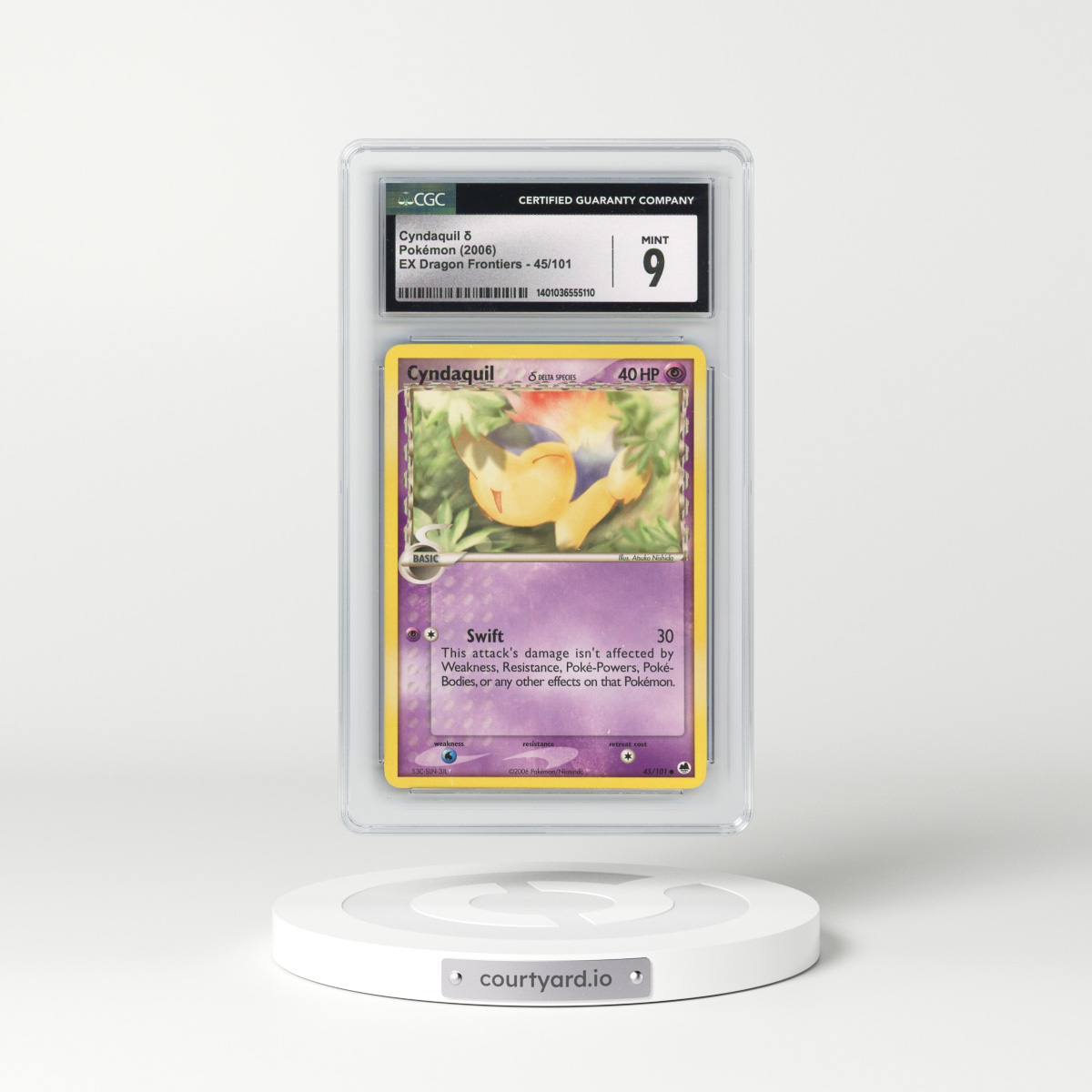 2006 EX Dragon Frontiers #45/101 Cyndaquil δ (CGC 9 MINT)